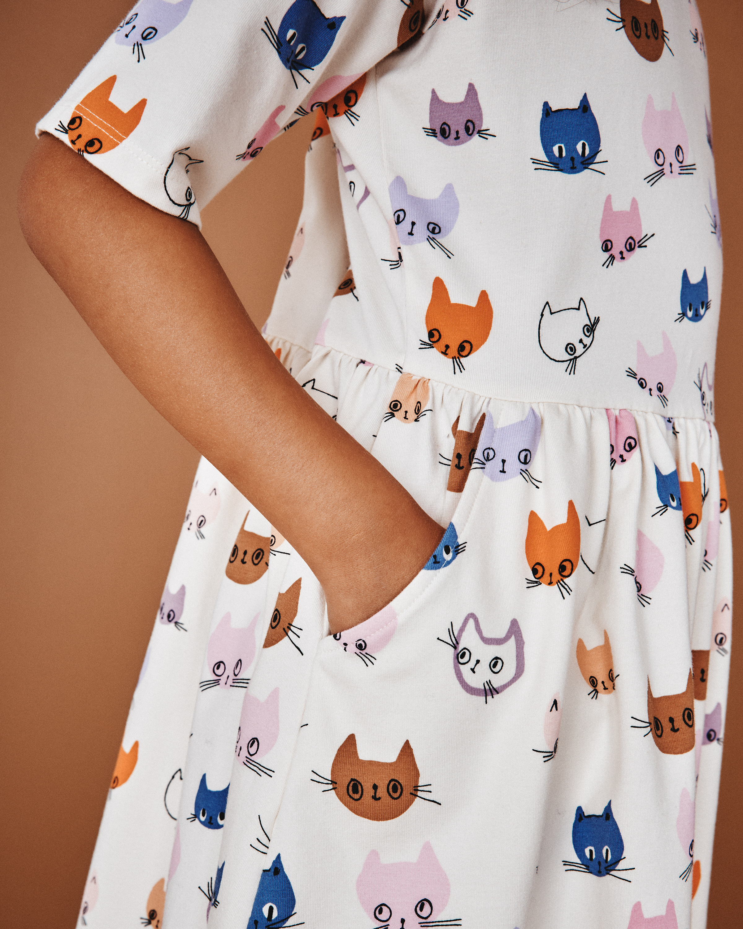 cat skater dress Skater Dress in Cat Faces, Size 10, Organic Cotton by Quince