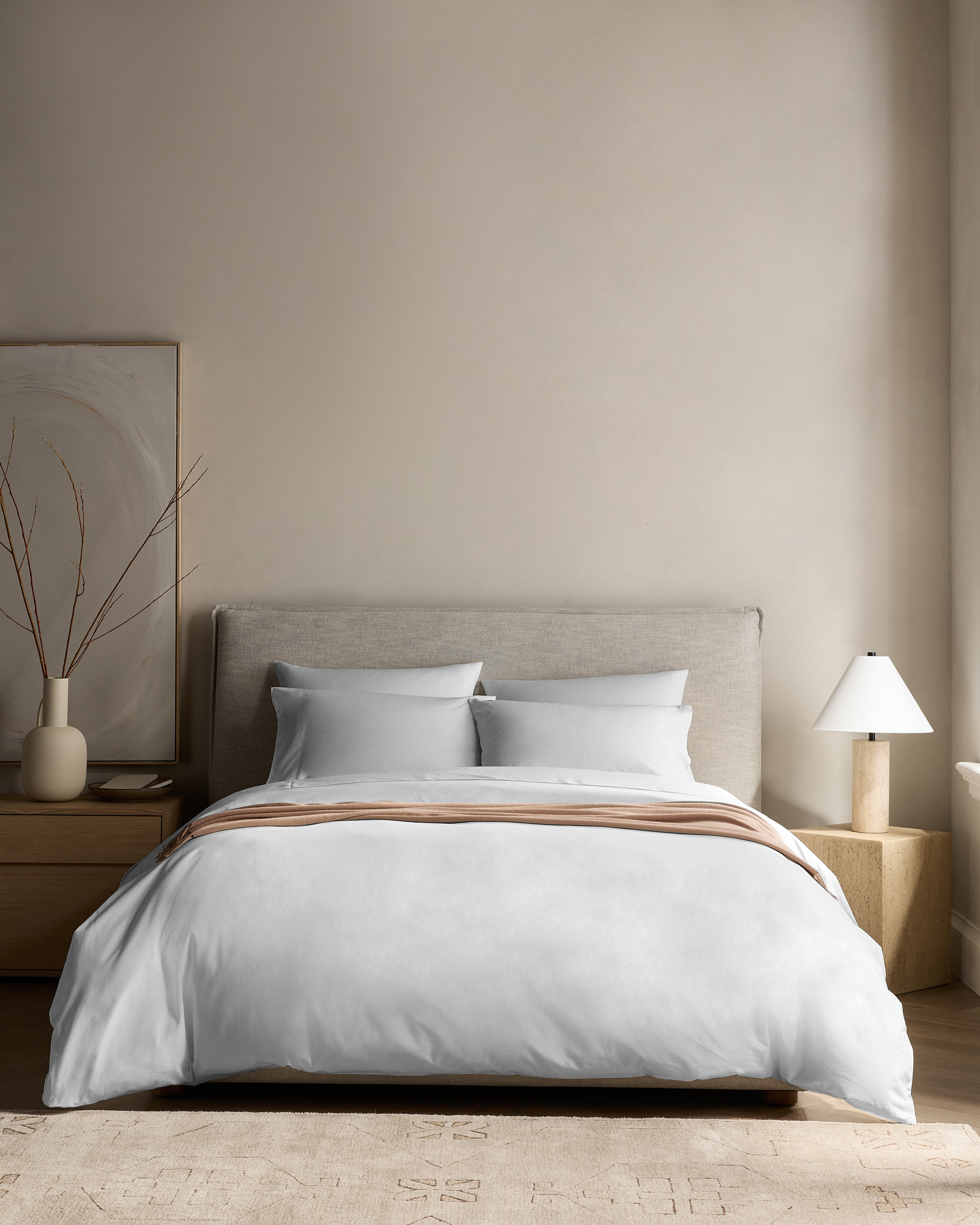 Light Grey Classic Organic Percale Deluxe Bedding Bundle