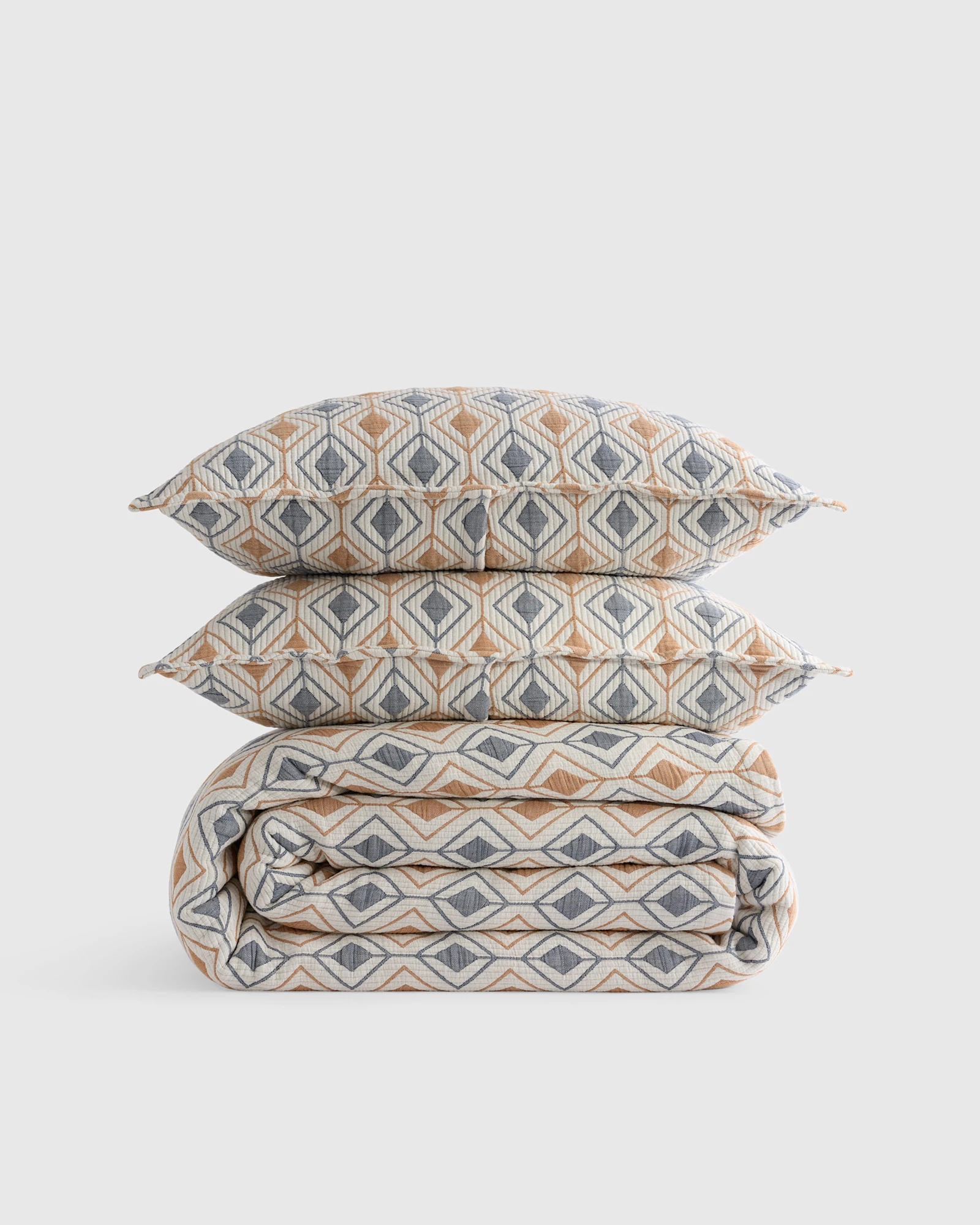 Organic Cotton Abstract Geo Coverlet Set