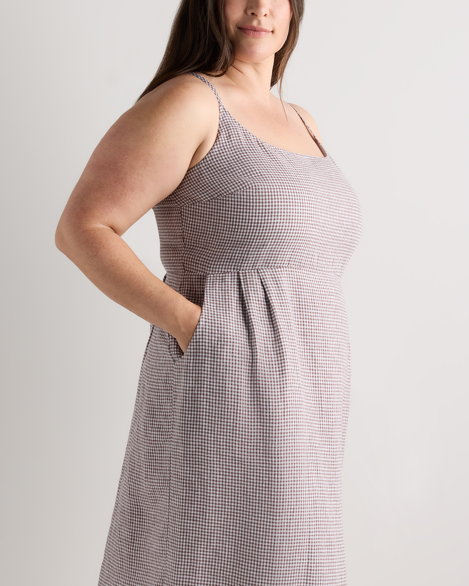 brown gingham dress plus size Limited Collection Women's Plus Size Brown Gingham Oversized Collar Mini Dress Size 10