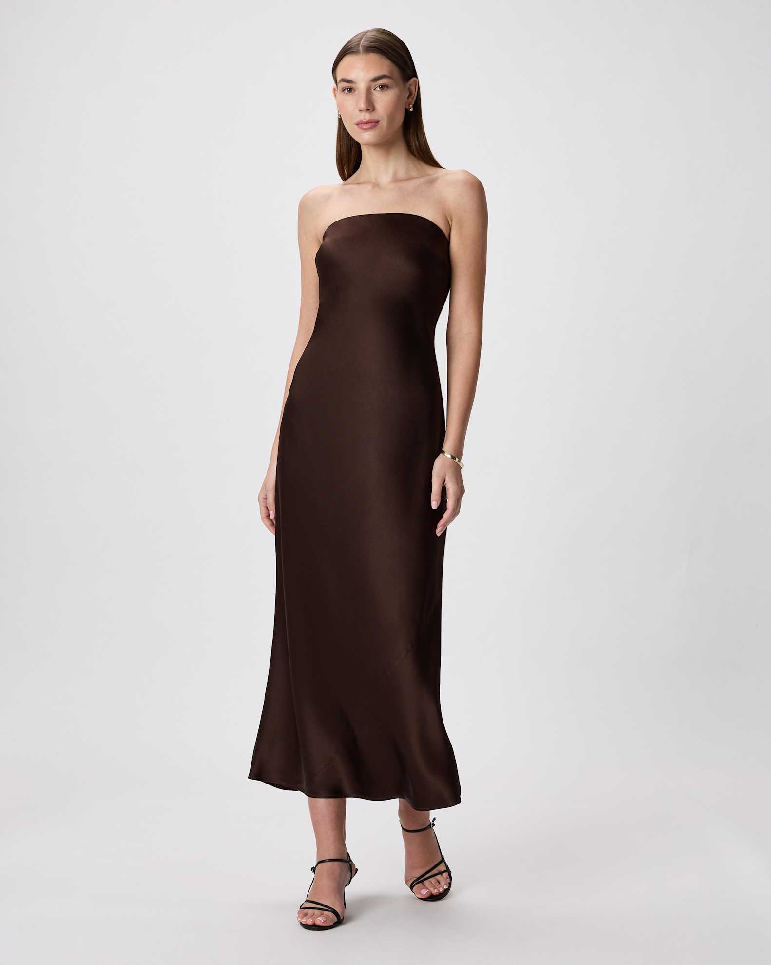 100% Washable Silk Strapless Midi Dress 100% Washable Silk Strapless Midi Dress