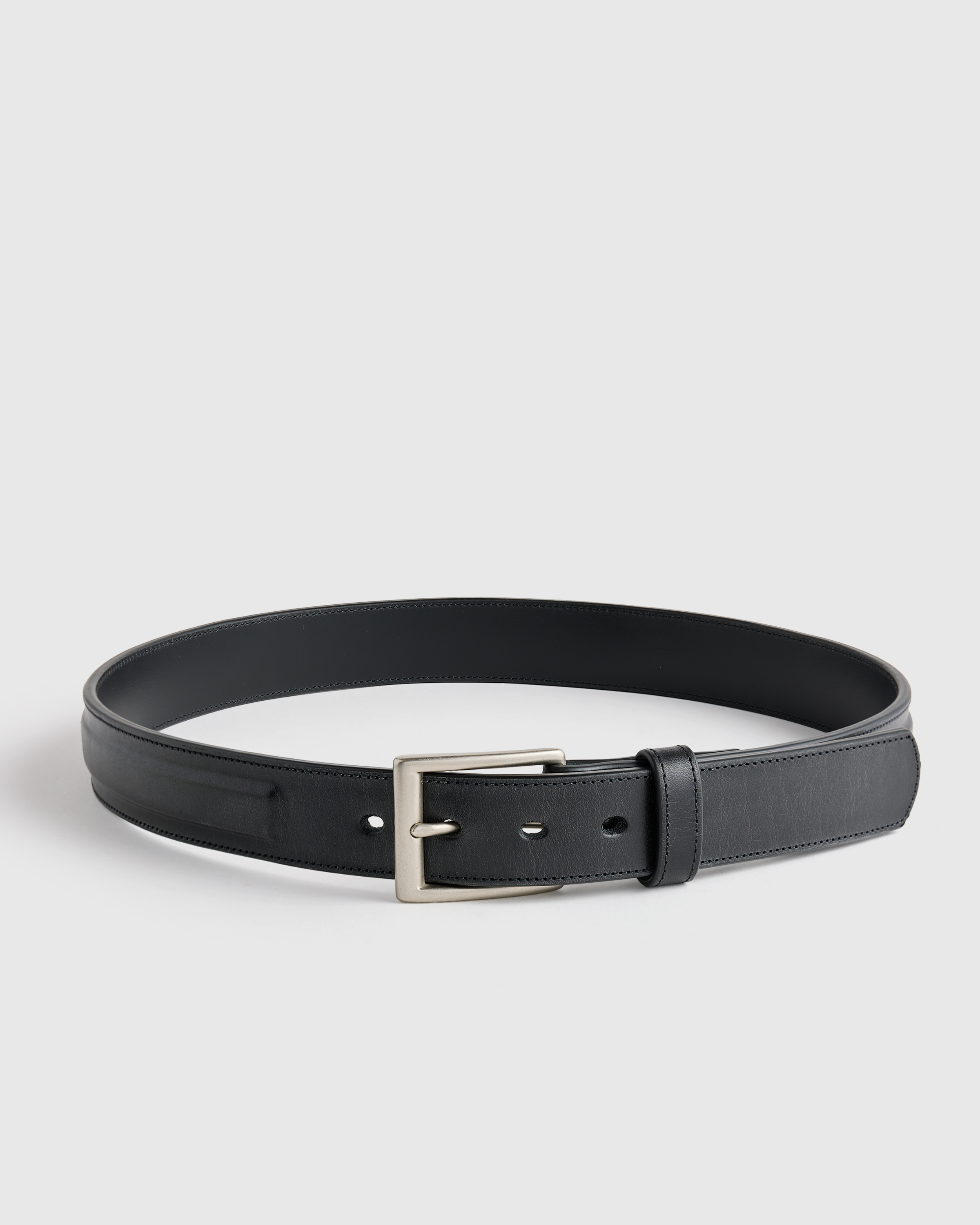 Black Hugo Contoured Leather Dress Belt