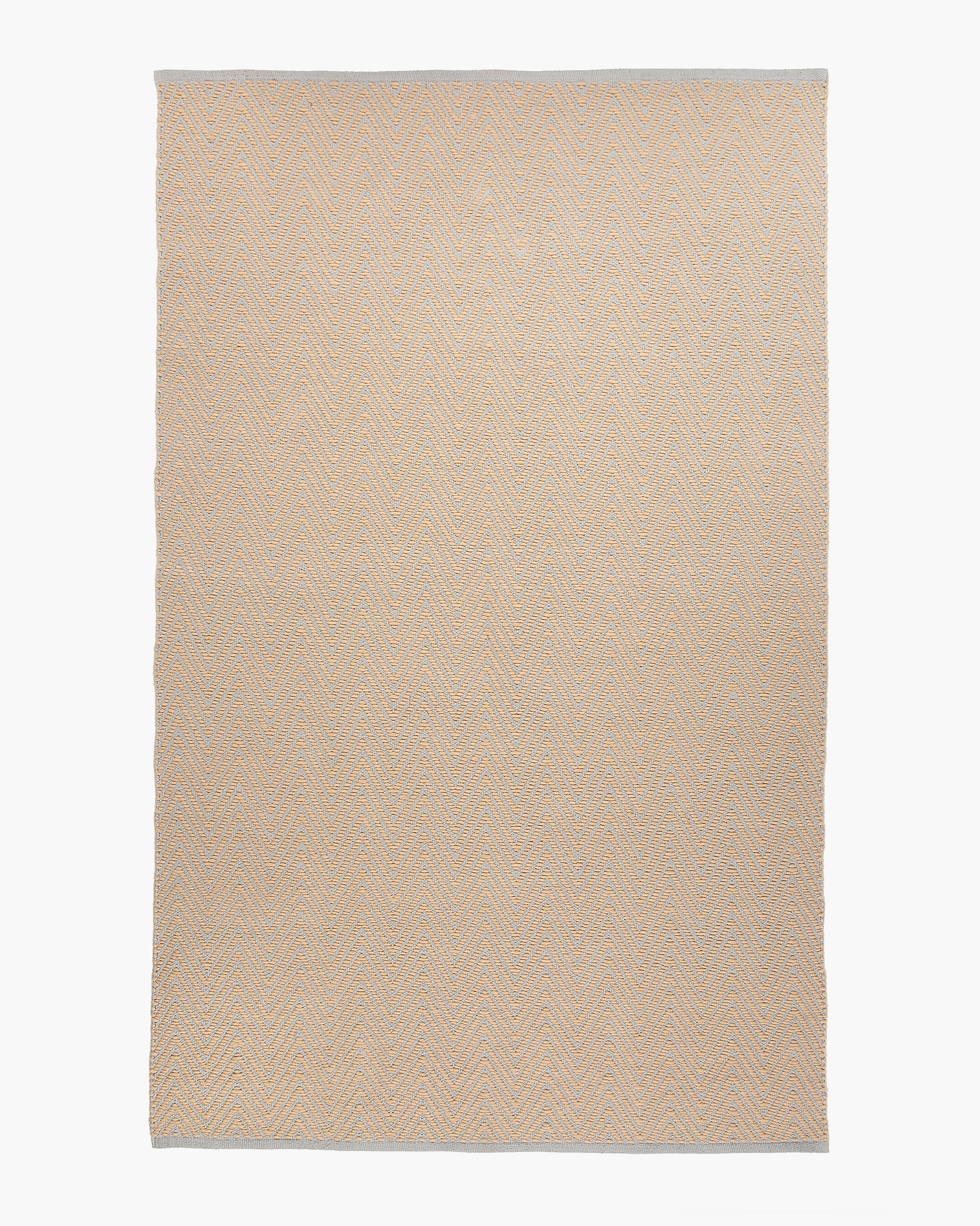 Grey/Natural Zig Zag Flatweave Wool Rug