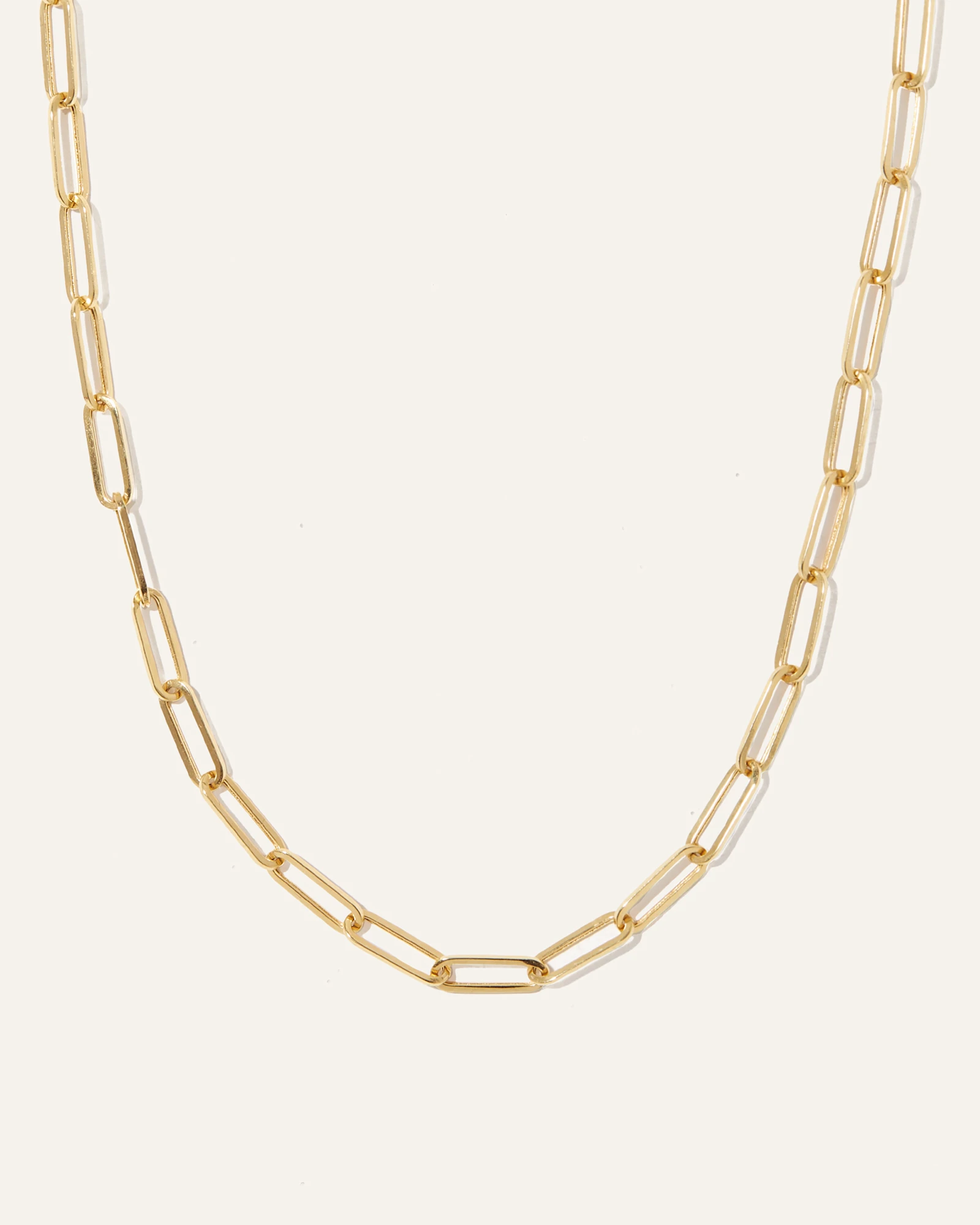 14K Gold Large Paperclip Chain Necklace
