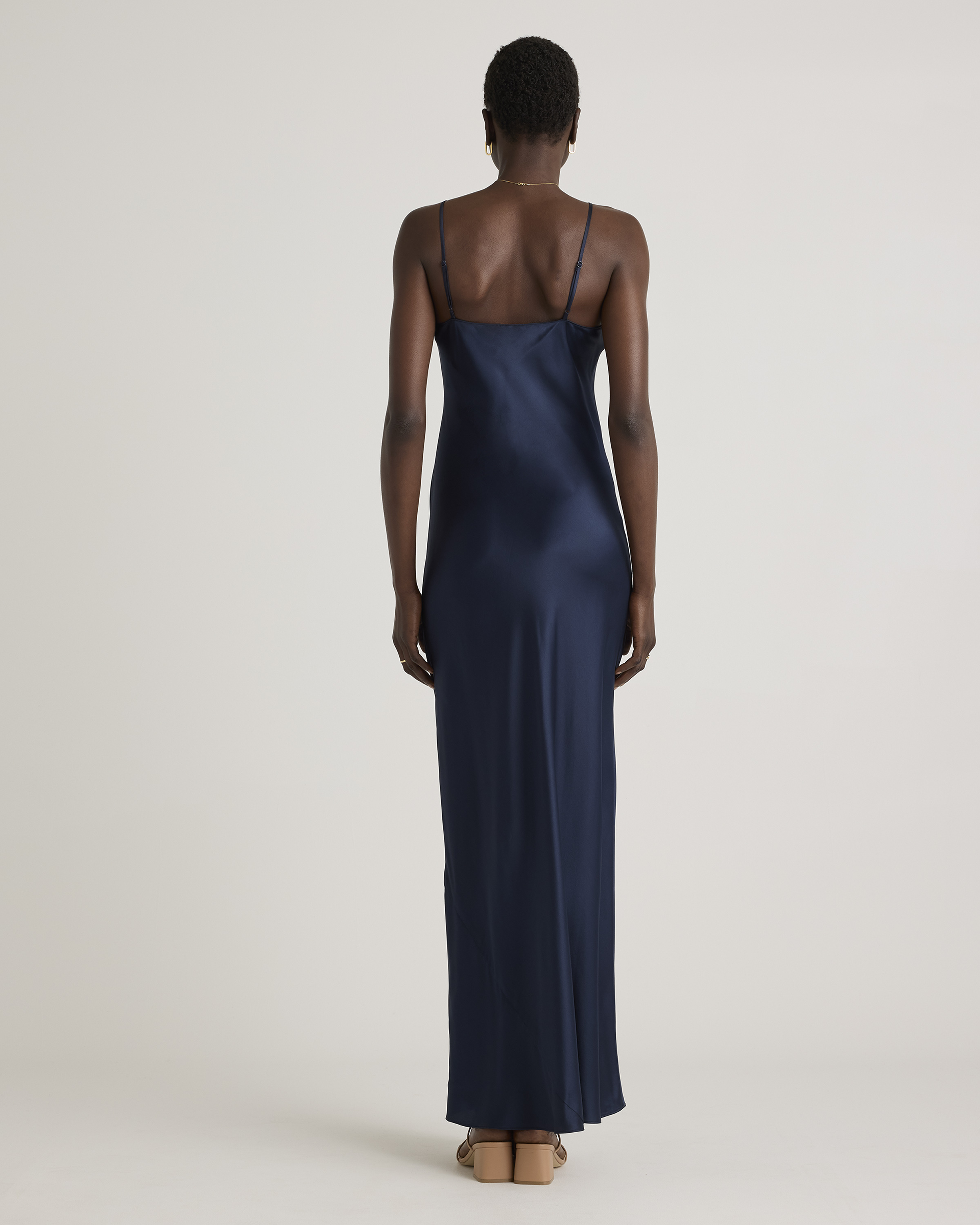 silk slip dress formal Satin Bias Slip Dress with Slit main image 0