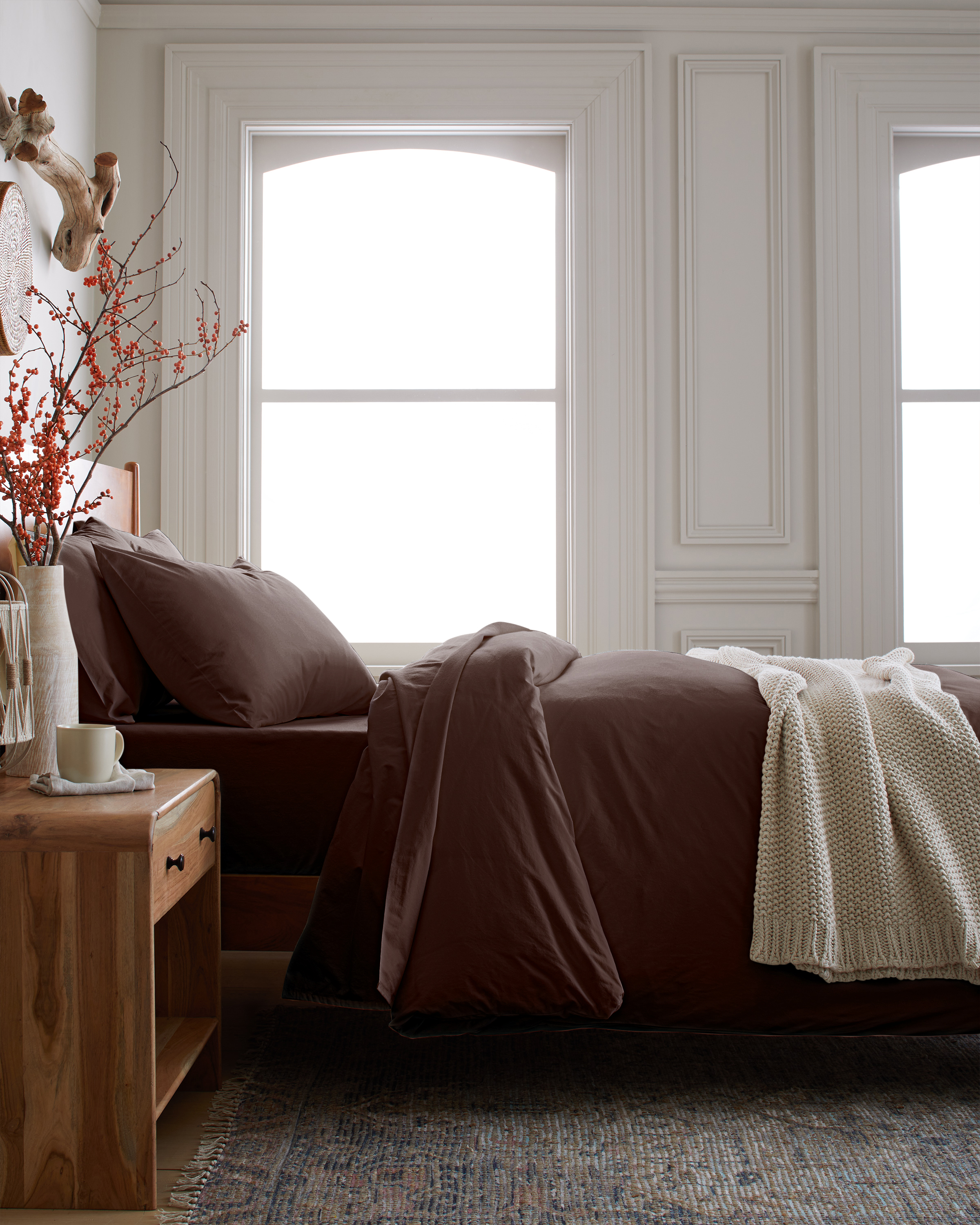 Espresso Organic Brushed Cotton Duvet Cover