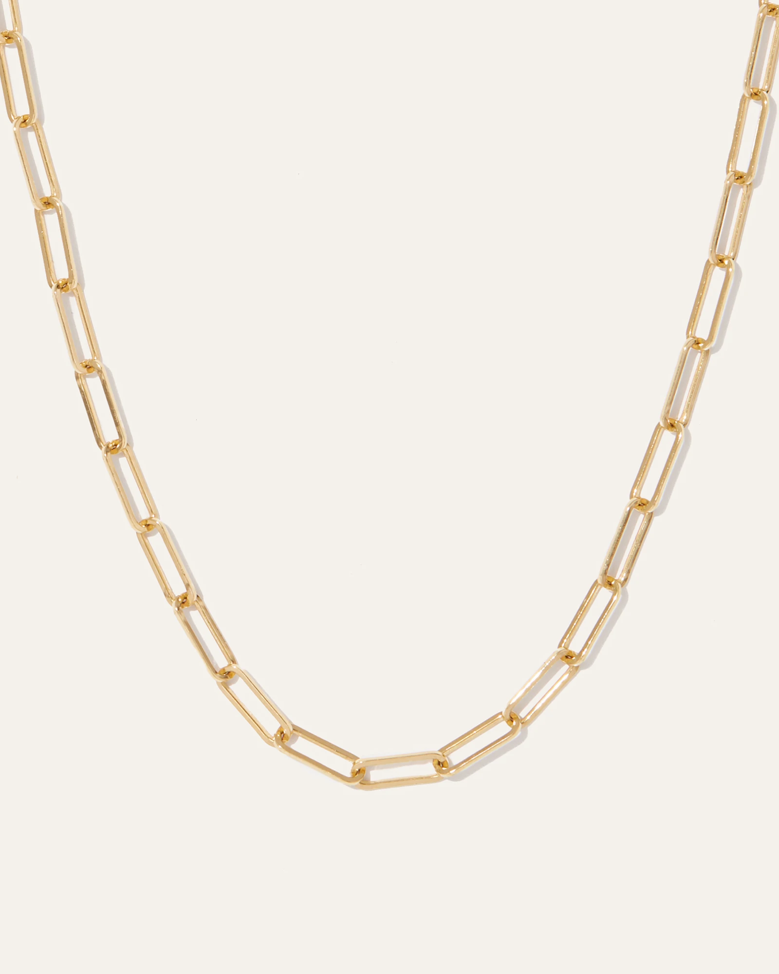 14K Gold Medium Paperclip Chain Necklace