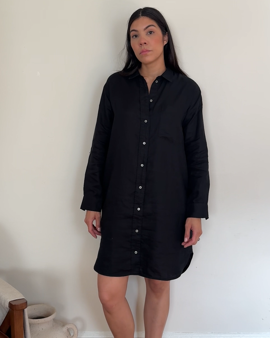 100% European Linen Shirt Dress 100% European Linen Shirt Dress