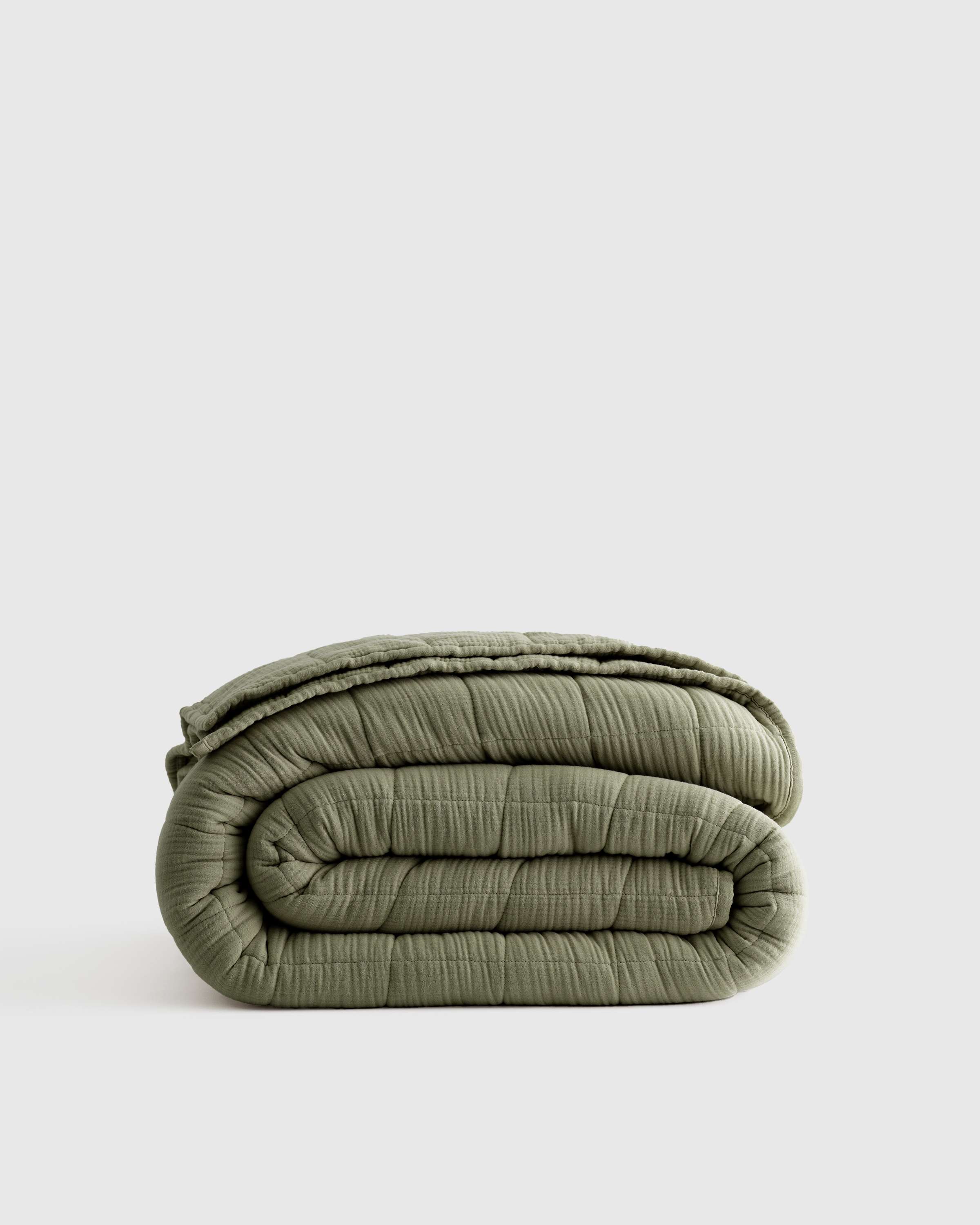 Olive Organic Airy Gauze Box Quilt