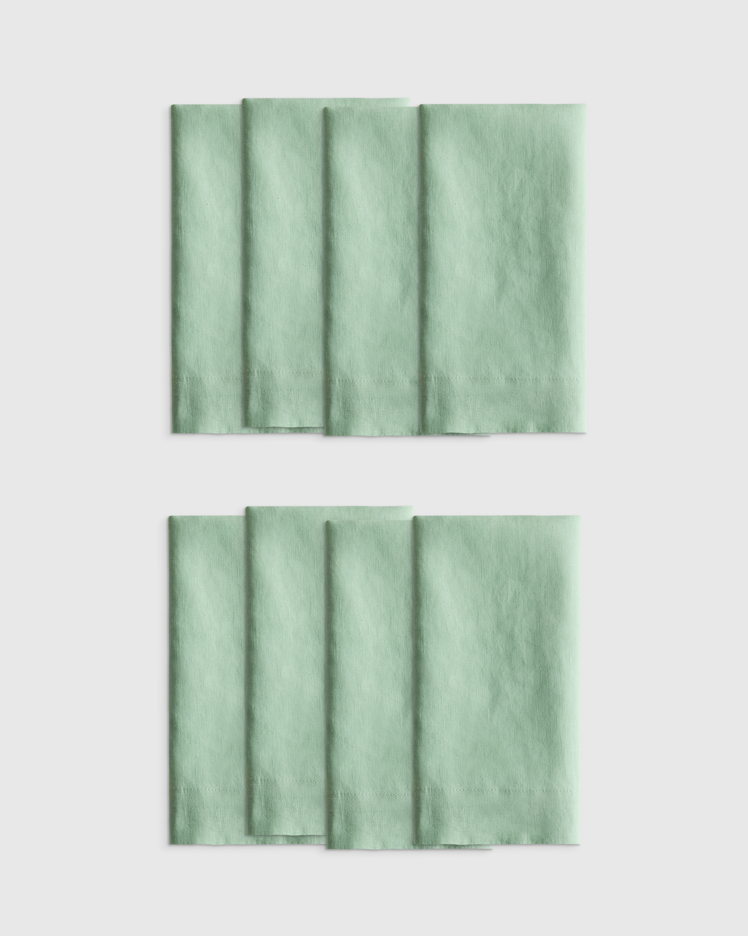 Jade European Linen Wide-Hem Napkins, Set of 8