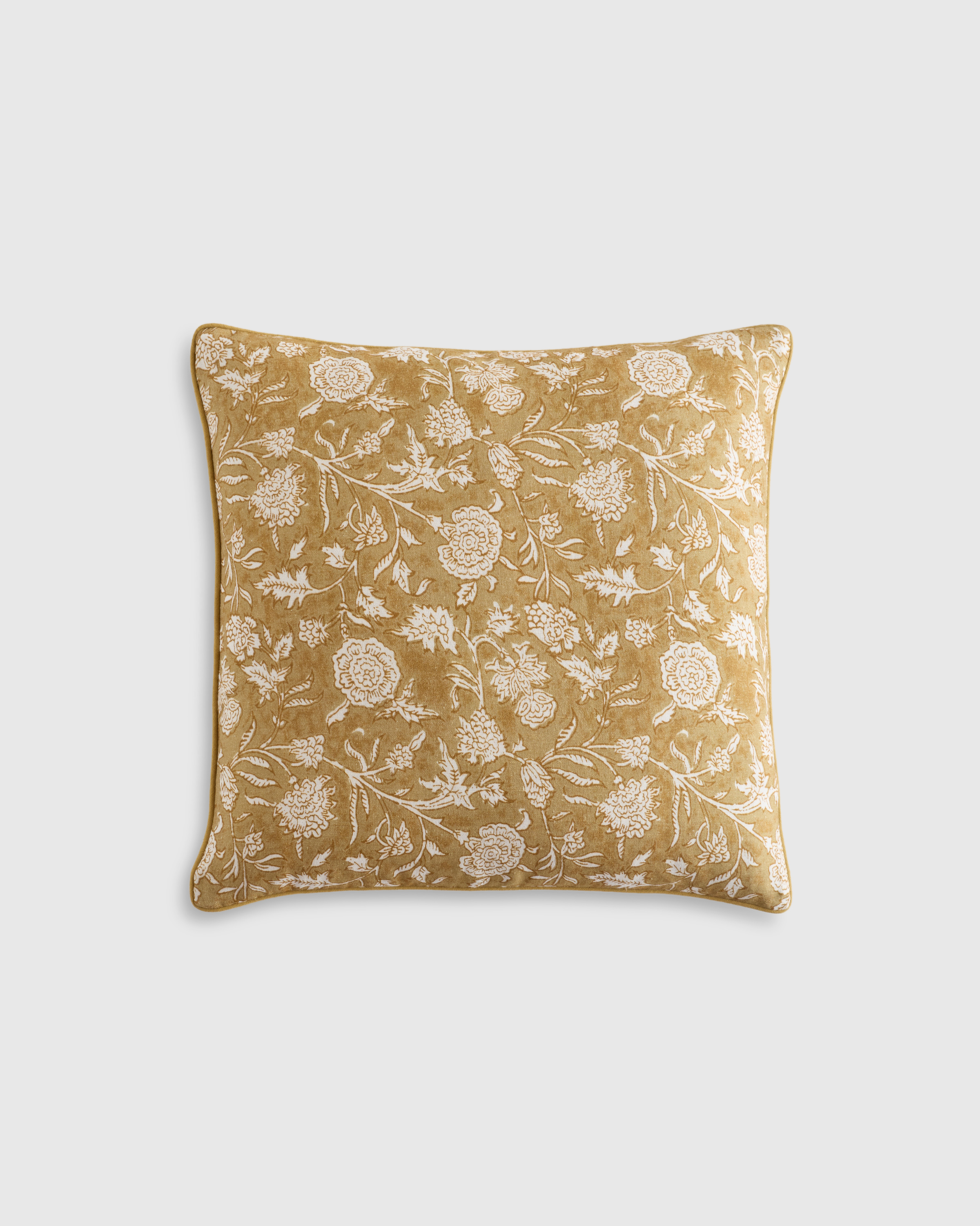 Honey Linen Cotton Botanical Pillow Cover 
