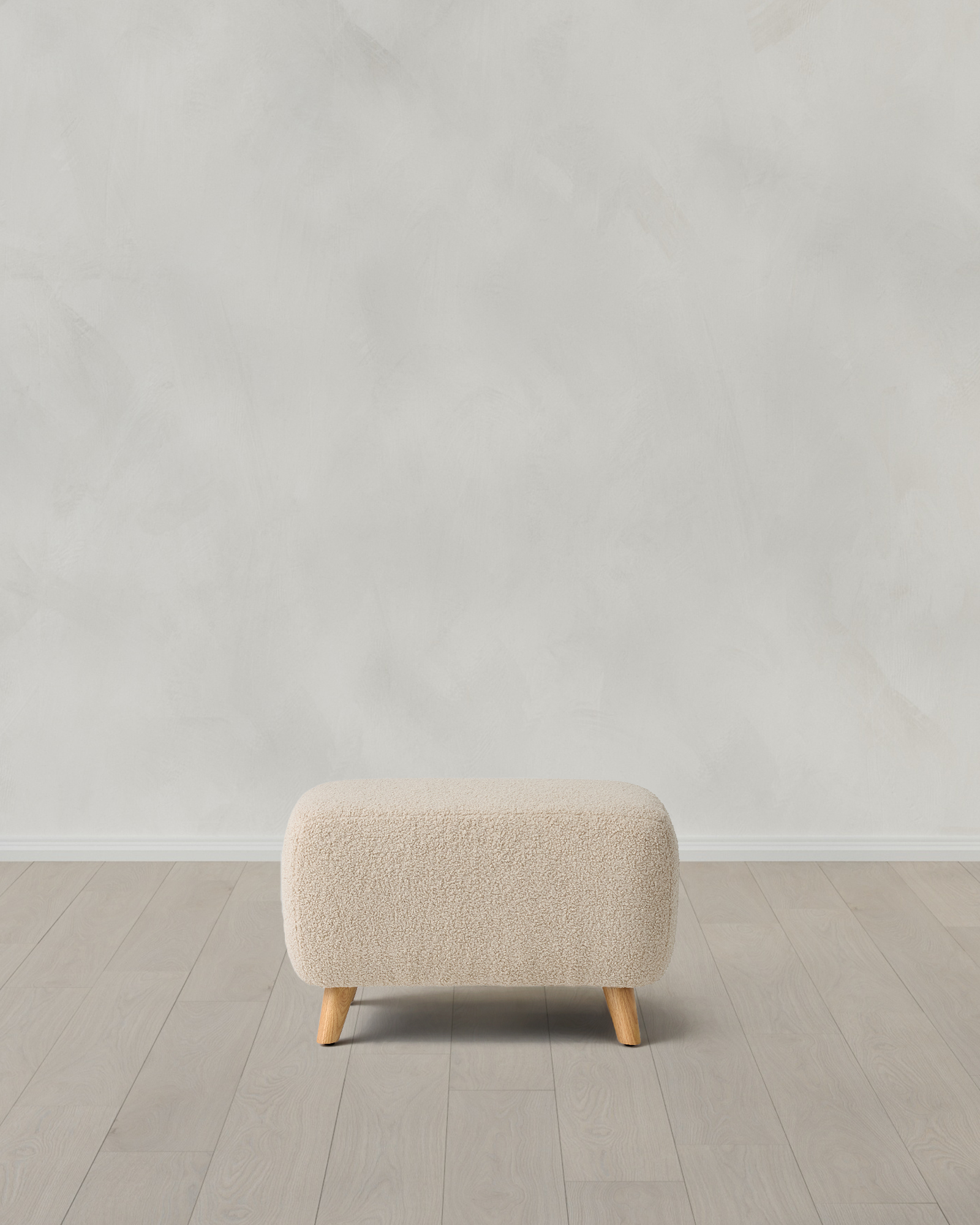 Oatmeal Teddy Boucle Ottoman