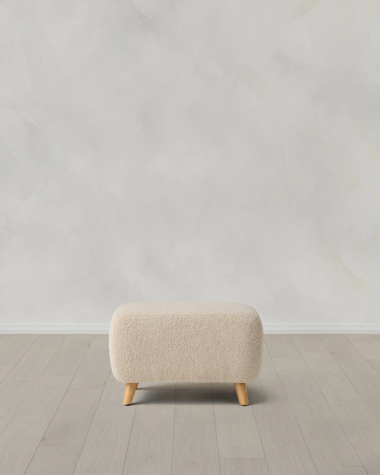 Teddy Boucle Ottoman in Oatmeal