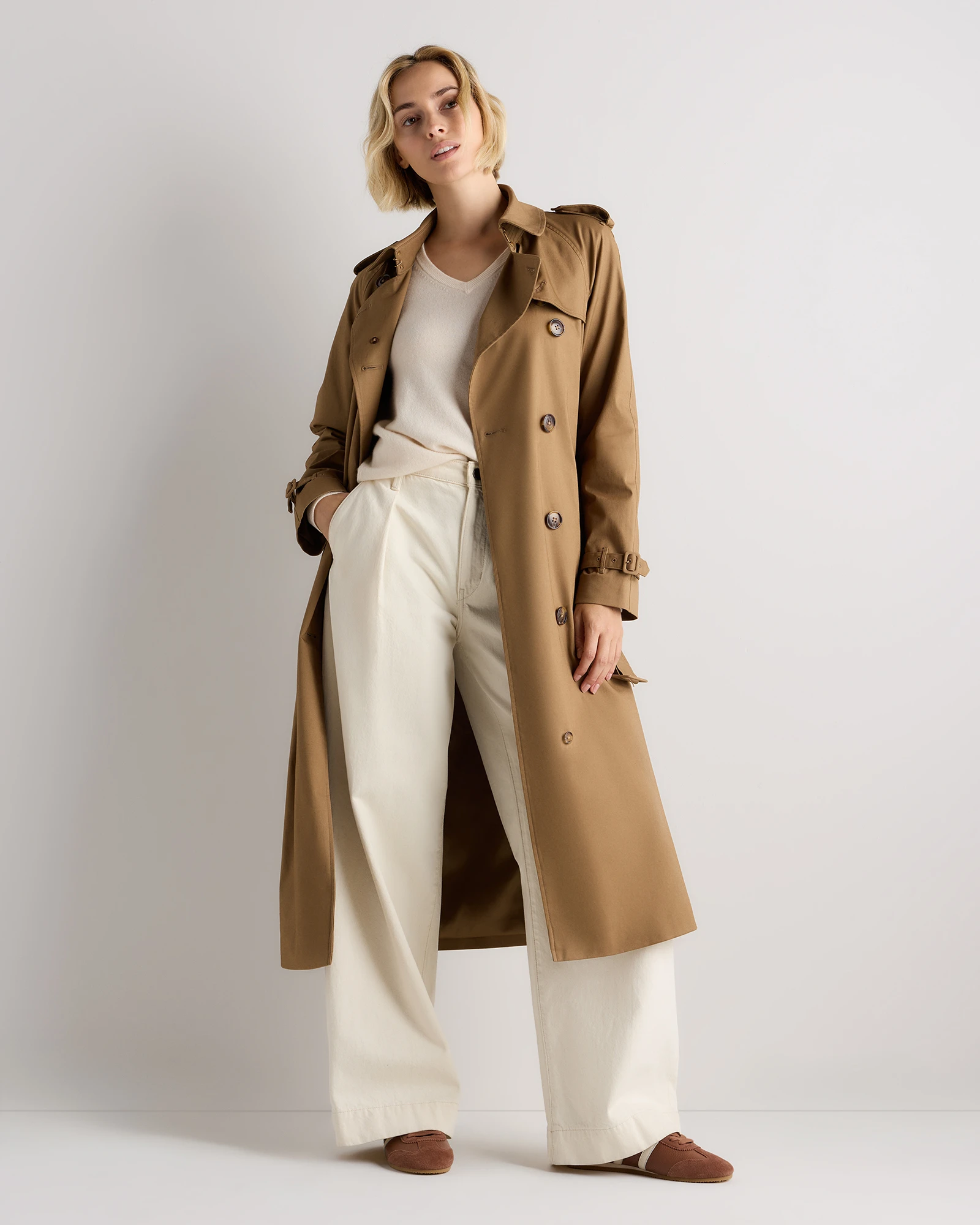 Comfort Stretch Long Trench Coat