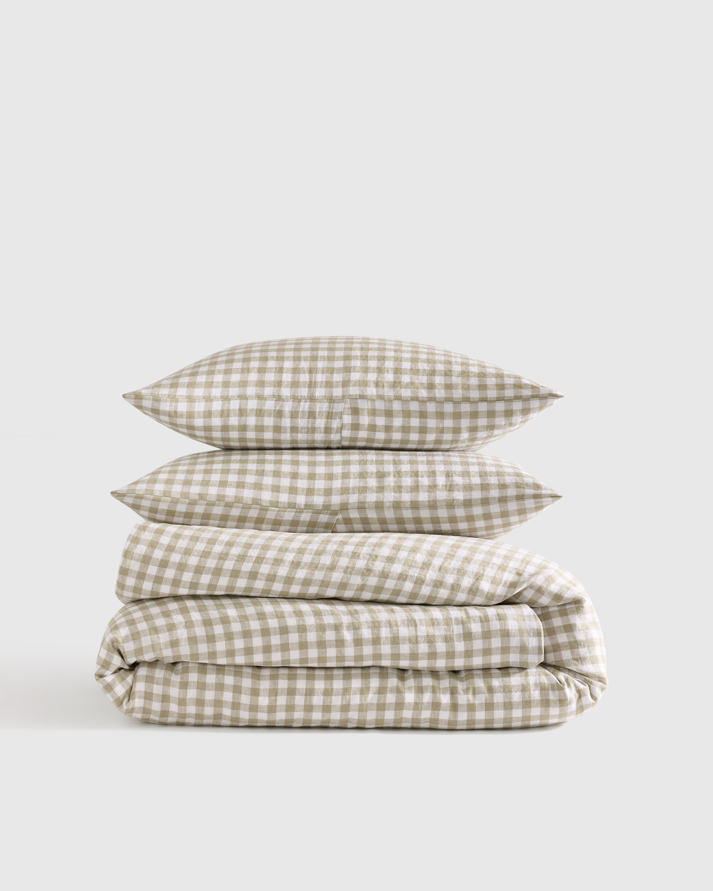 Willowleaf Gingham European Linen Duvet Cover Set