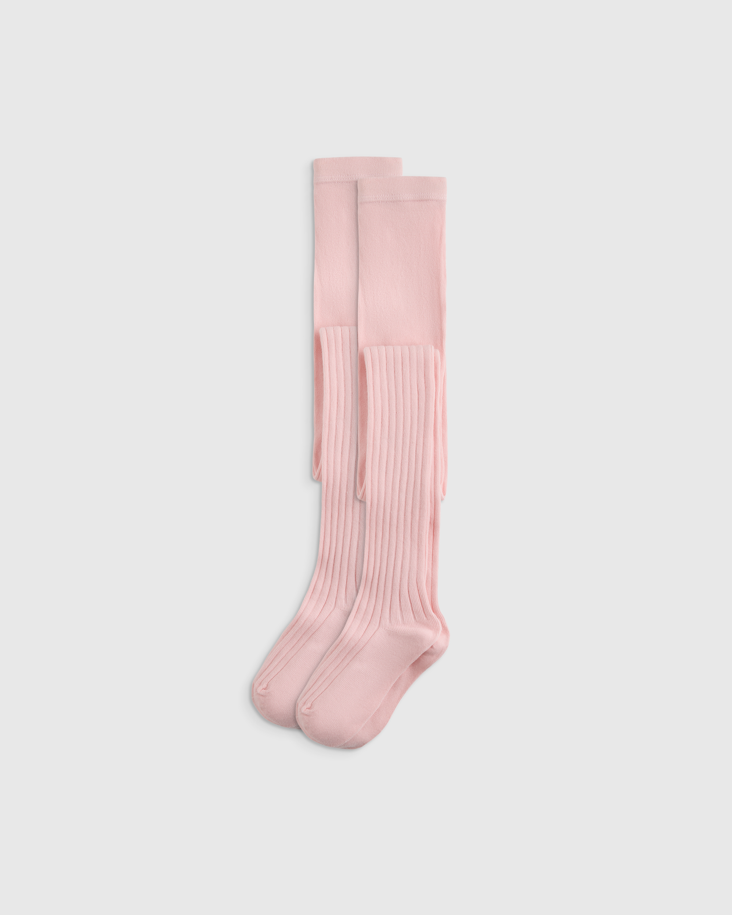 Baby Pink Organic Cotton Rib Tights (2-pack)