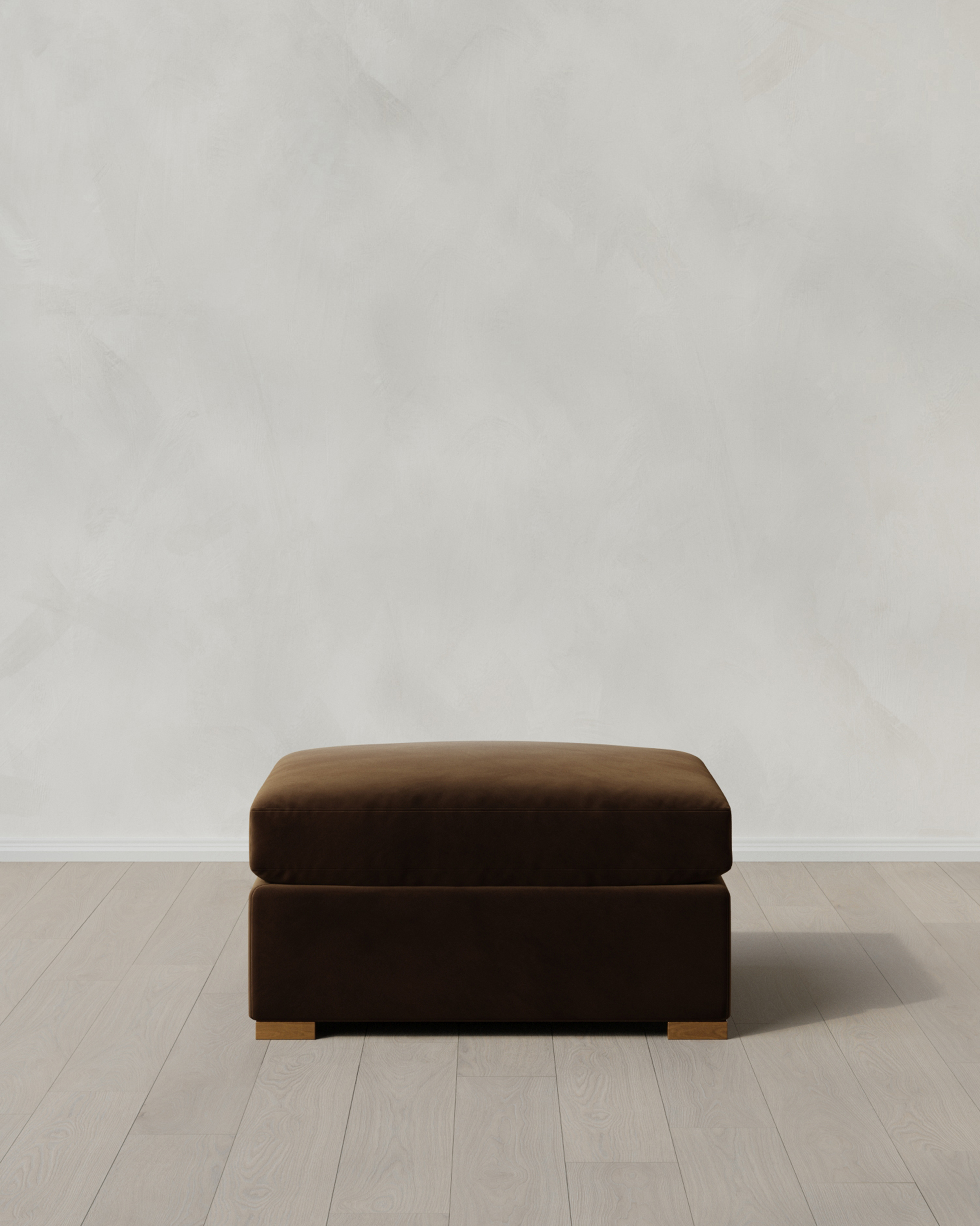 Java Hollis Slope Arm Ottoman in Performance Velvet