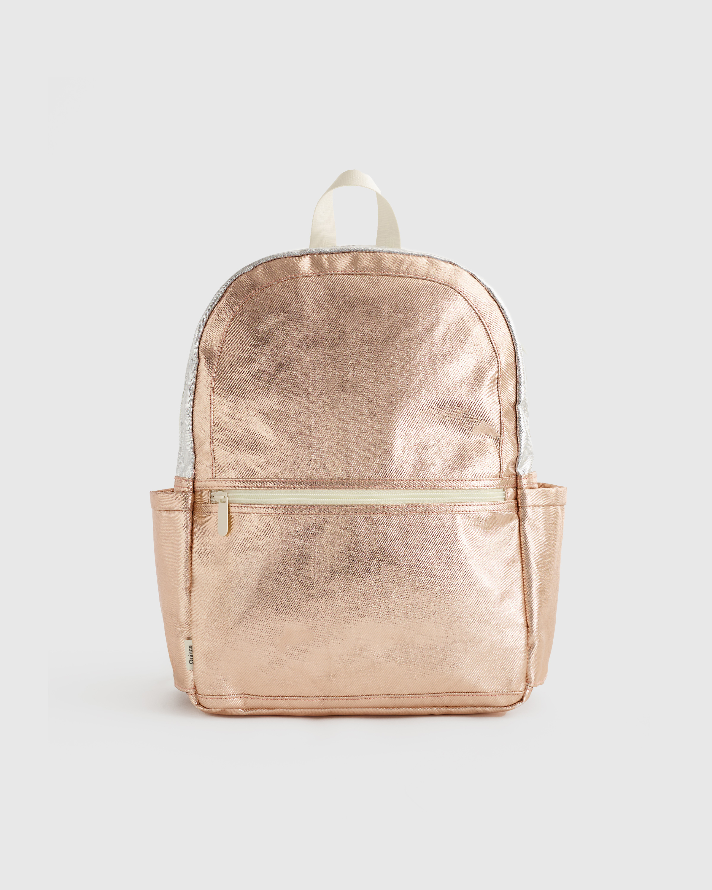 Rose Gold/Silver Recycled Double Pocket Backpack