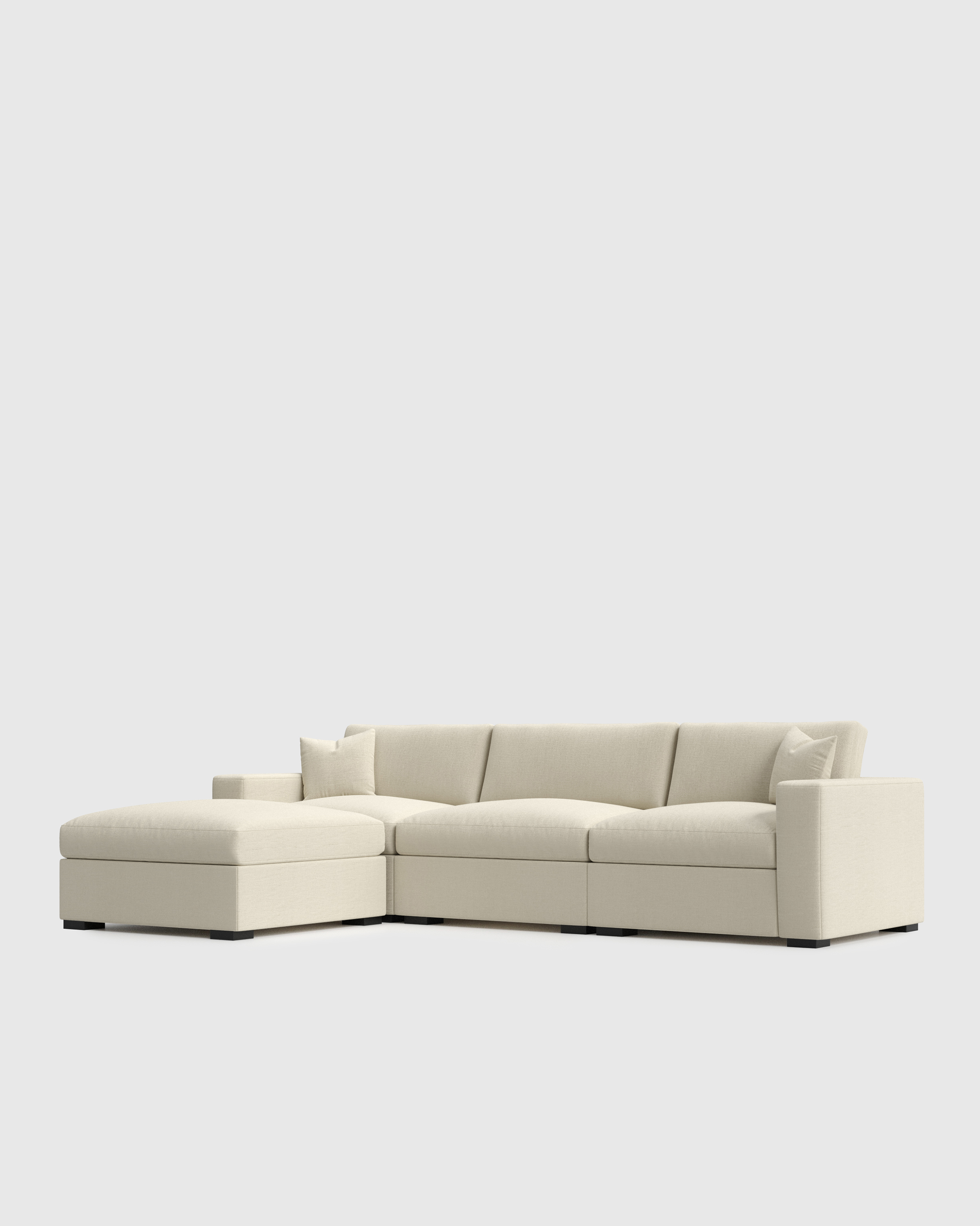 Oasis 4-Piece Chaise Sectional Left Arm Sand Front Angle