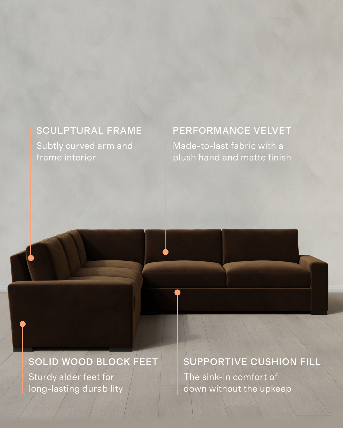 Bruno Leather Chaise Sectional