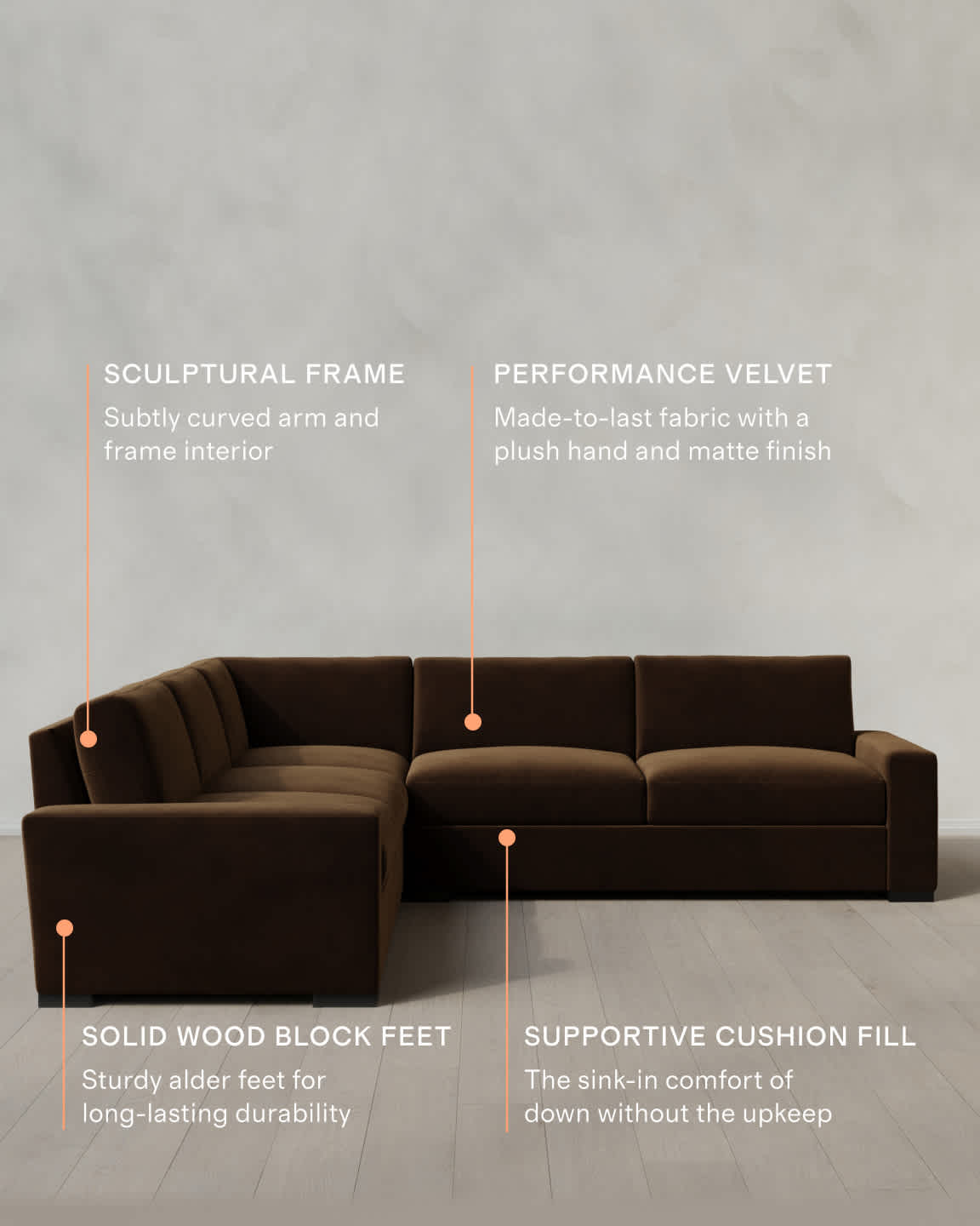 Bruno Leather Chaise Sectional