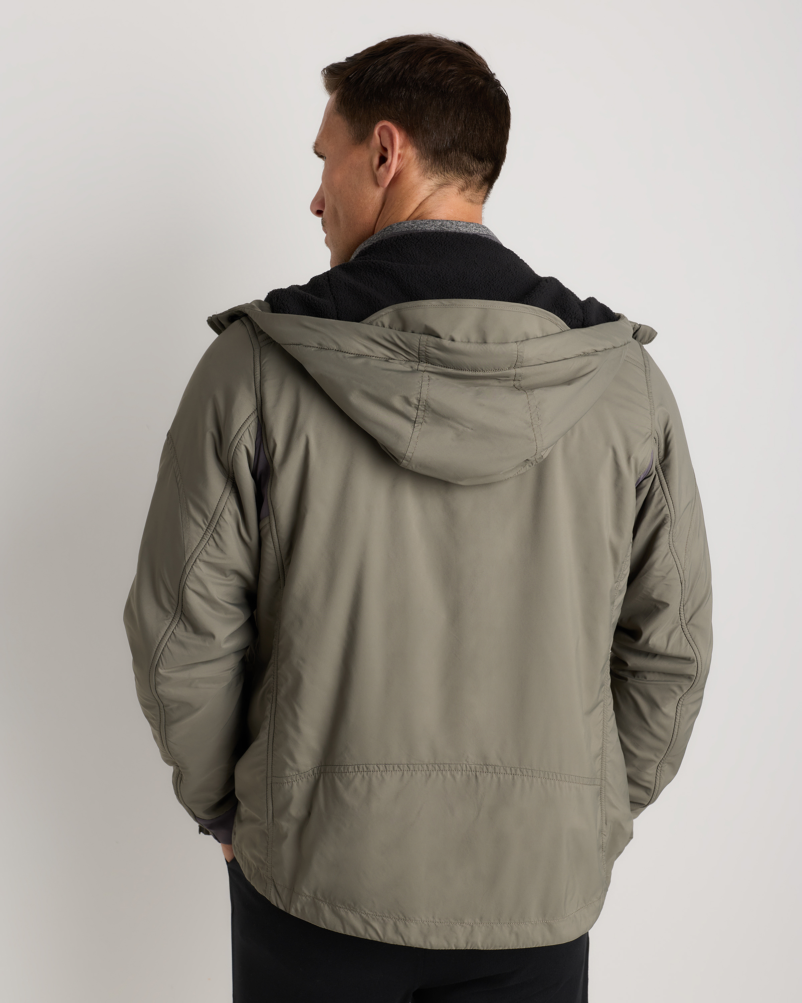 Weather Proof Fleece-Lined Hooded Jacket in Faded Cargo Green