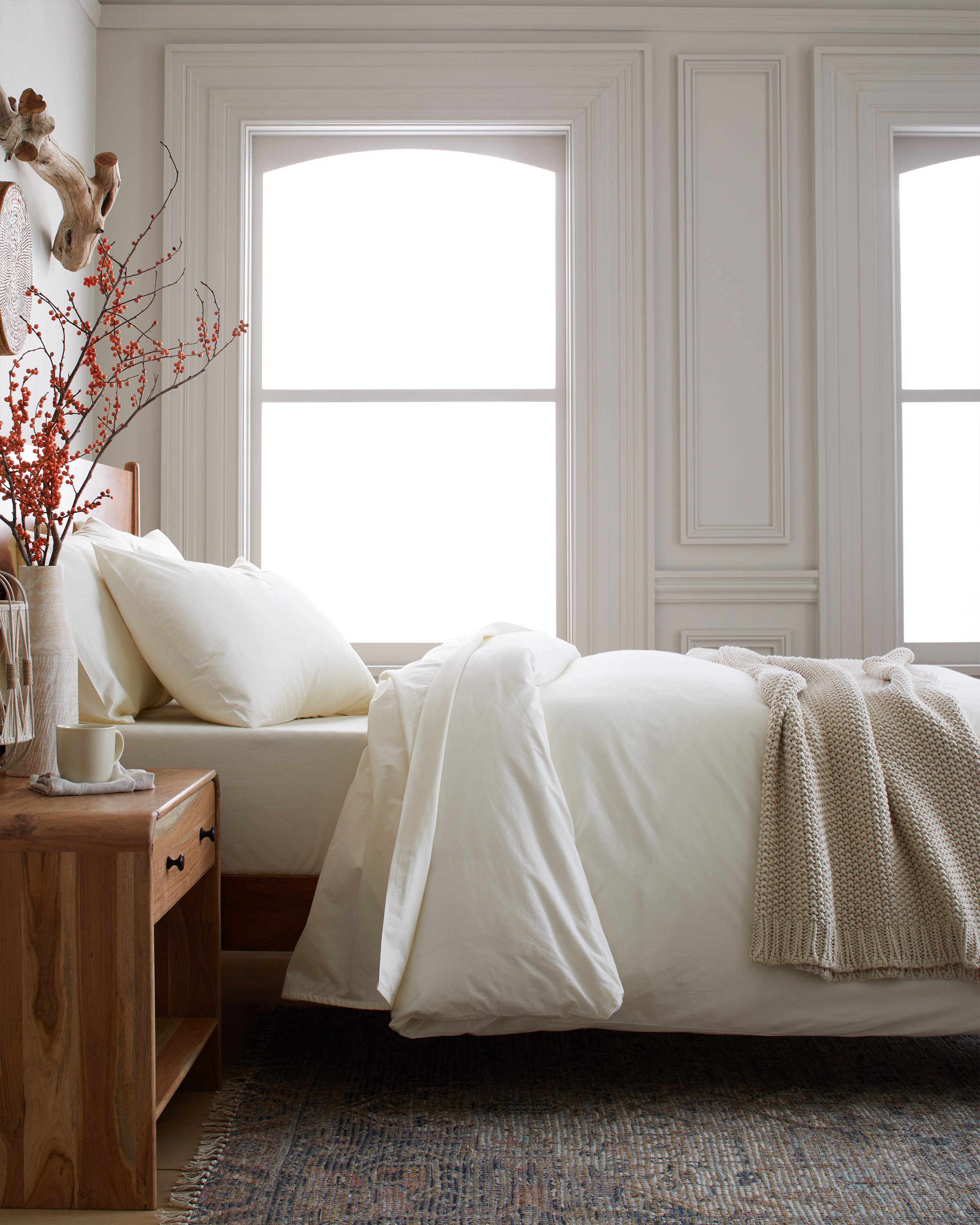 Ivory Organic Brushed Cotton Duvet Cover