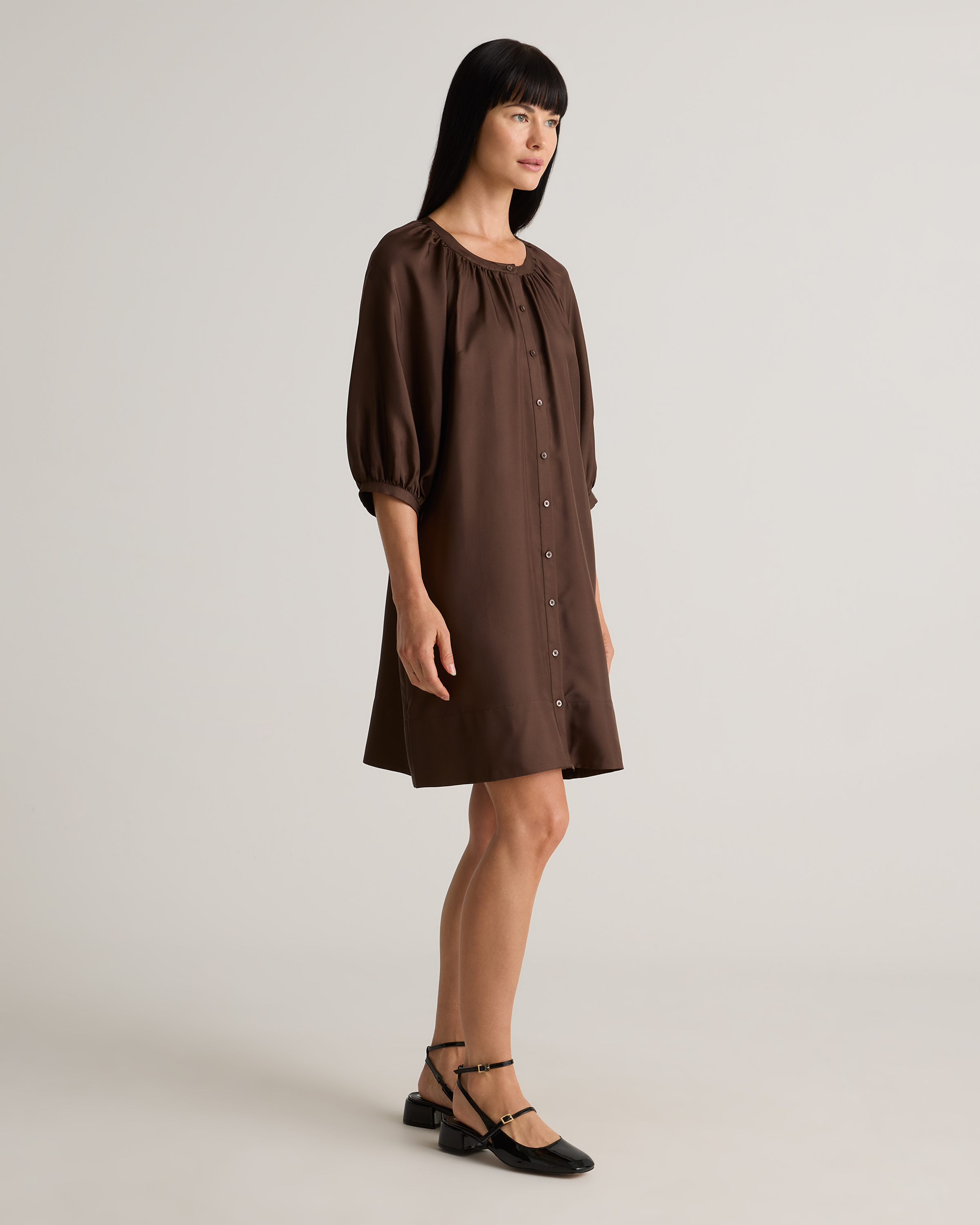 ワンピース mame Basic Silk Multi-Buttoned Dress 4 Basic Silk Multi-Buttoned Dress - Mame Kurogouchi