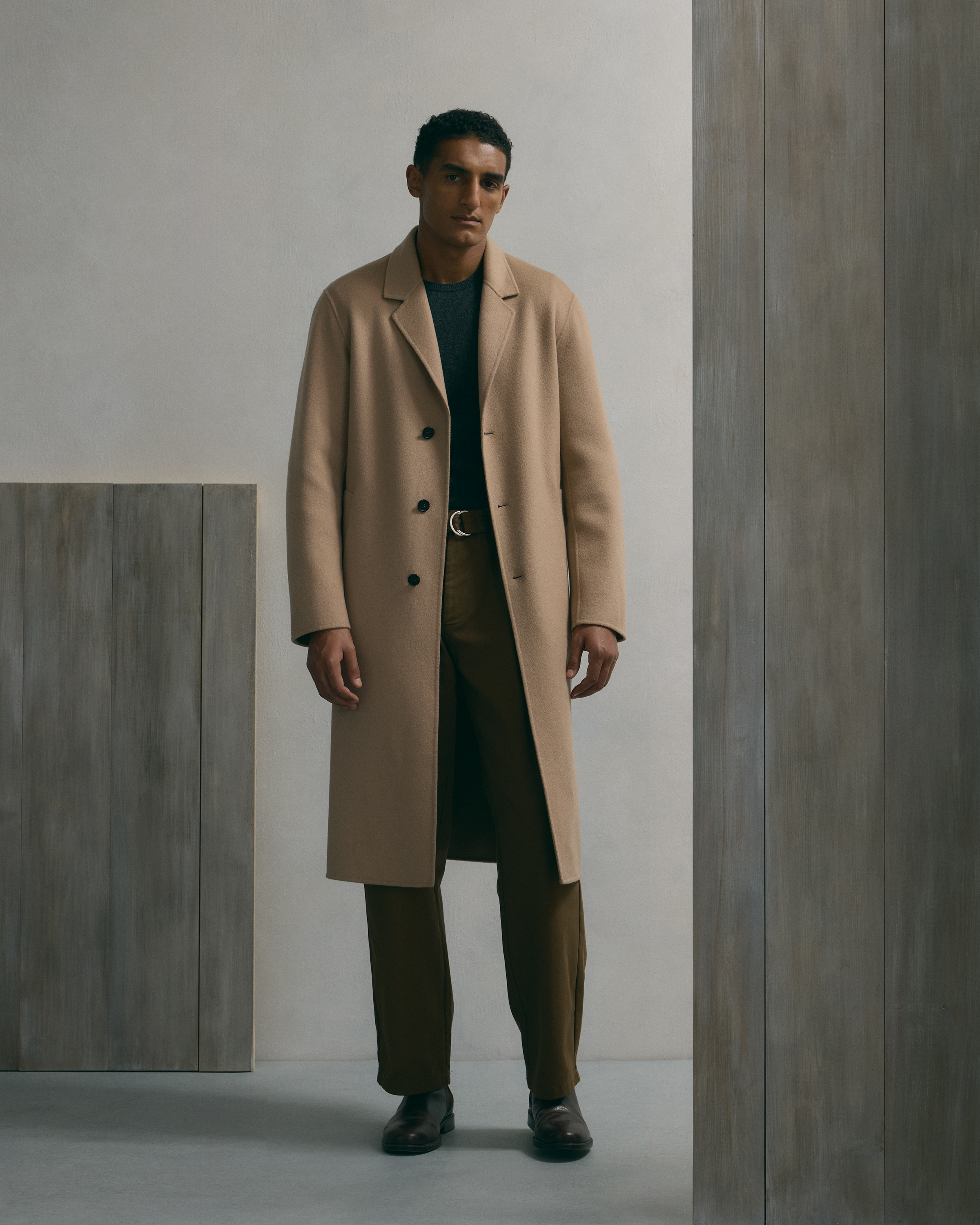 【OUNCE】 cashmere half handmade coat OUNCE】 cashmere half handmade coat