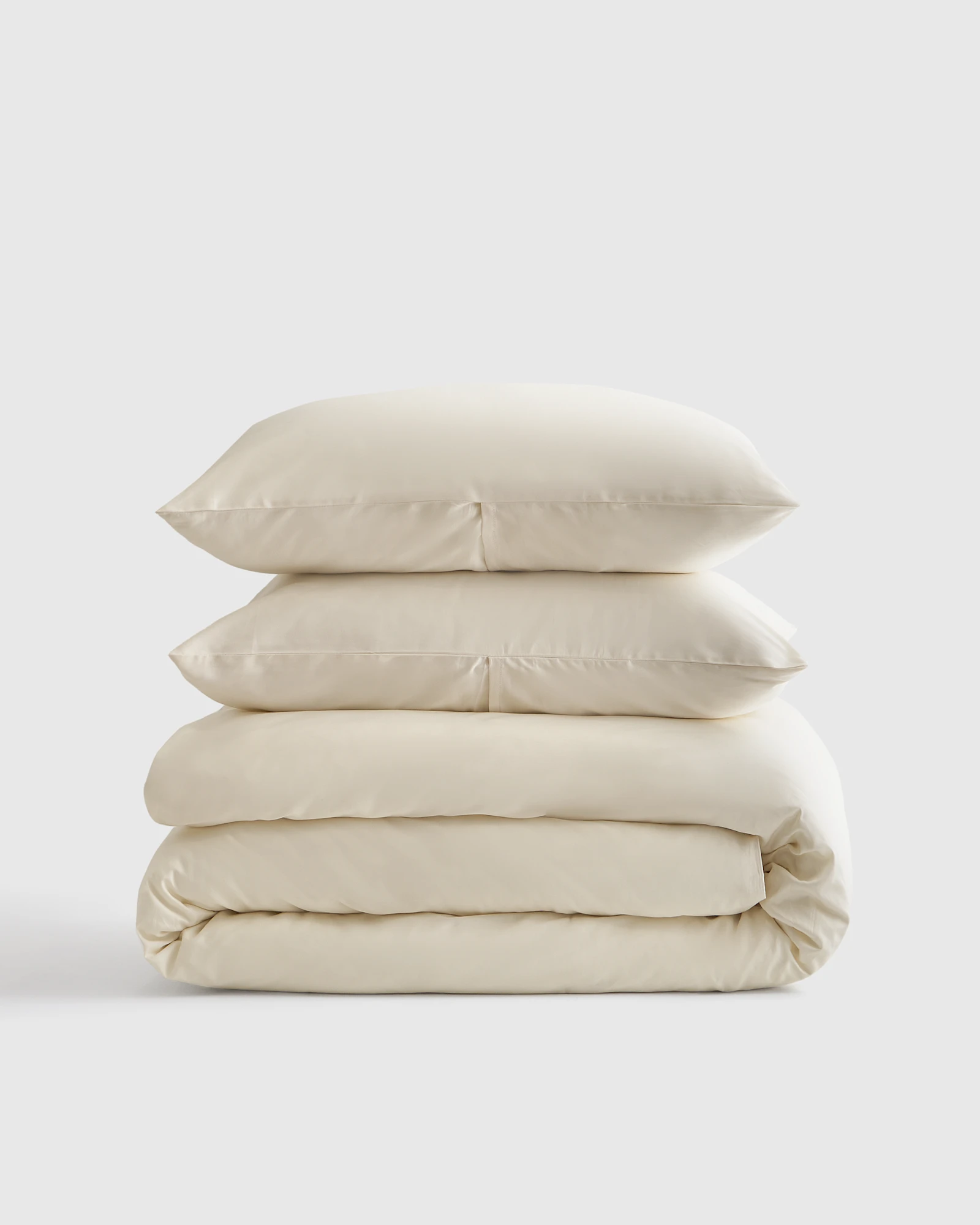 Luxury Organic Sateen Duvet Cover Set - Ivory, King/Cal King