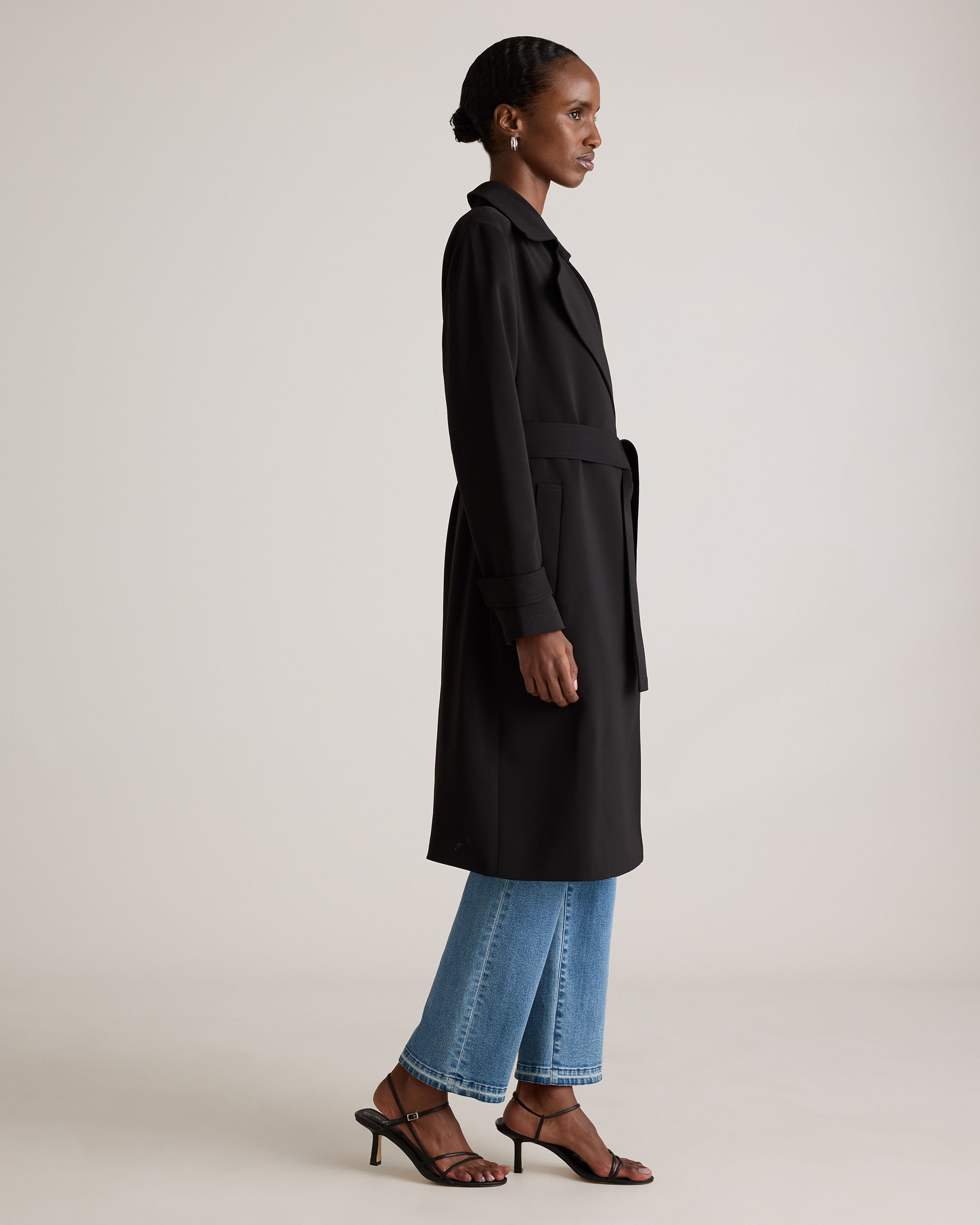 Stretch Crepe Trench Coat