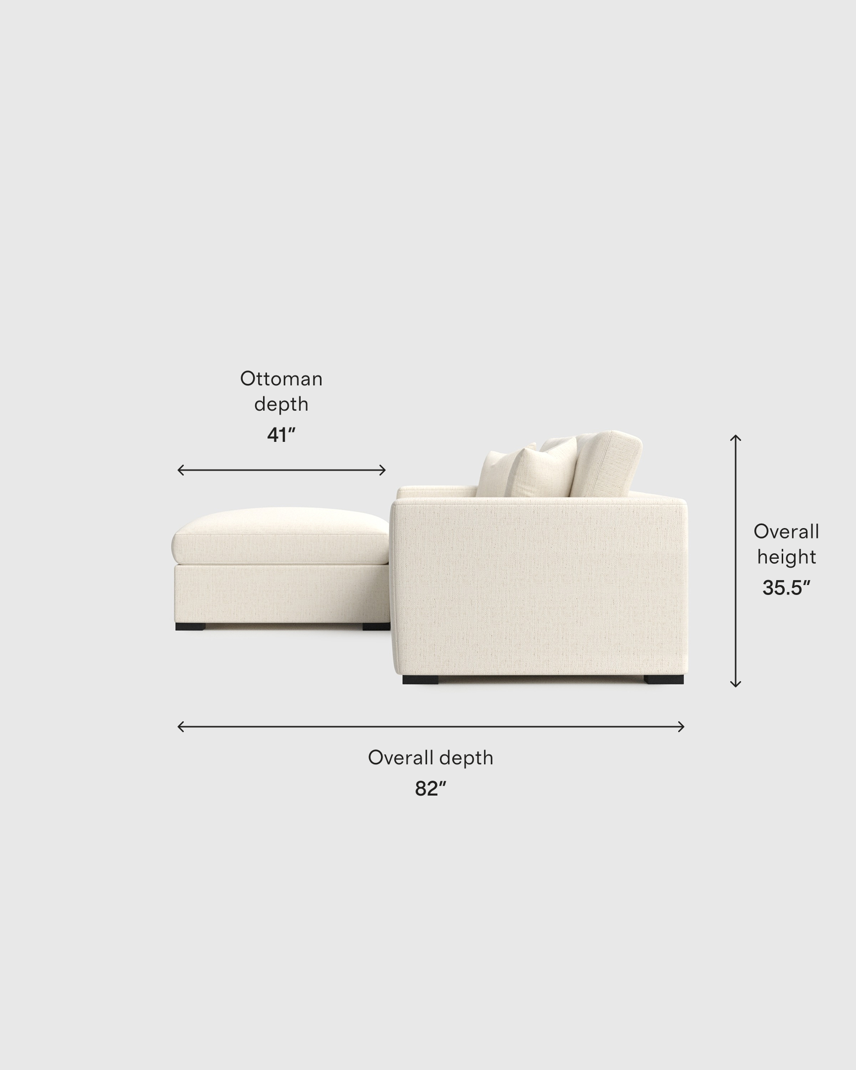 Oasis 4-Piece Chaise Sectional in Performance Chenille-Linen Blend in ...