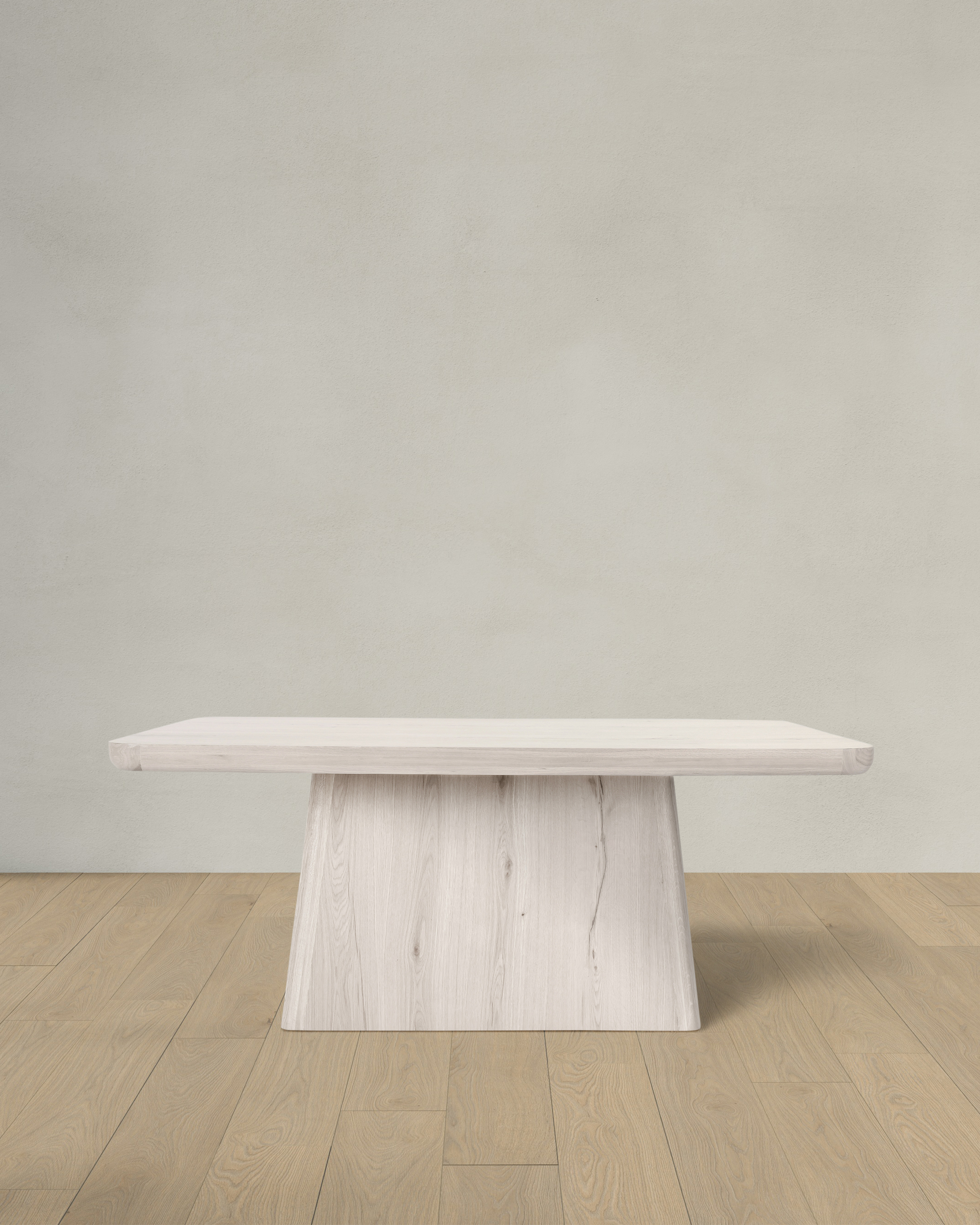 Milk White Rustic Oak Plinth Dining Table