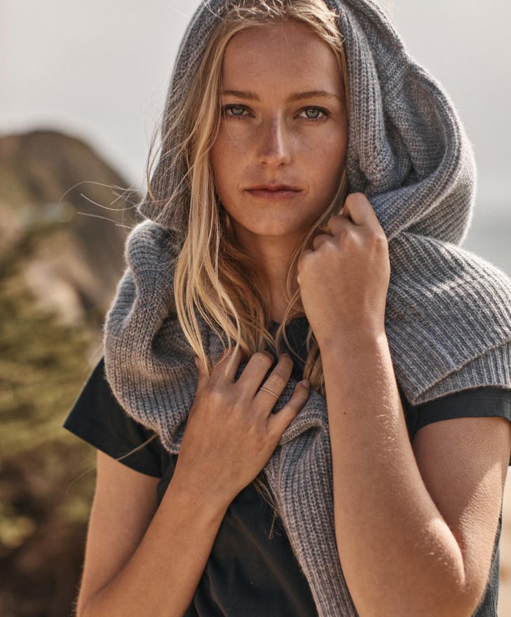 Double-Faced Merino Wool Scarf Coat