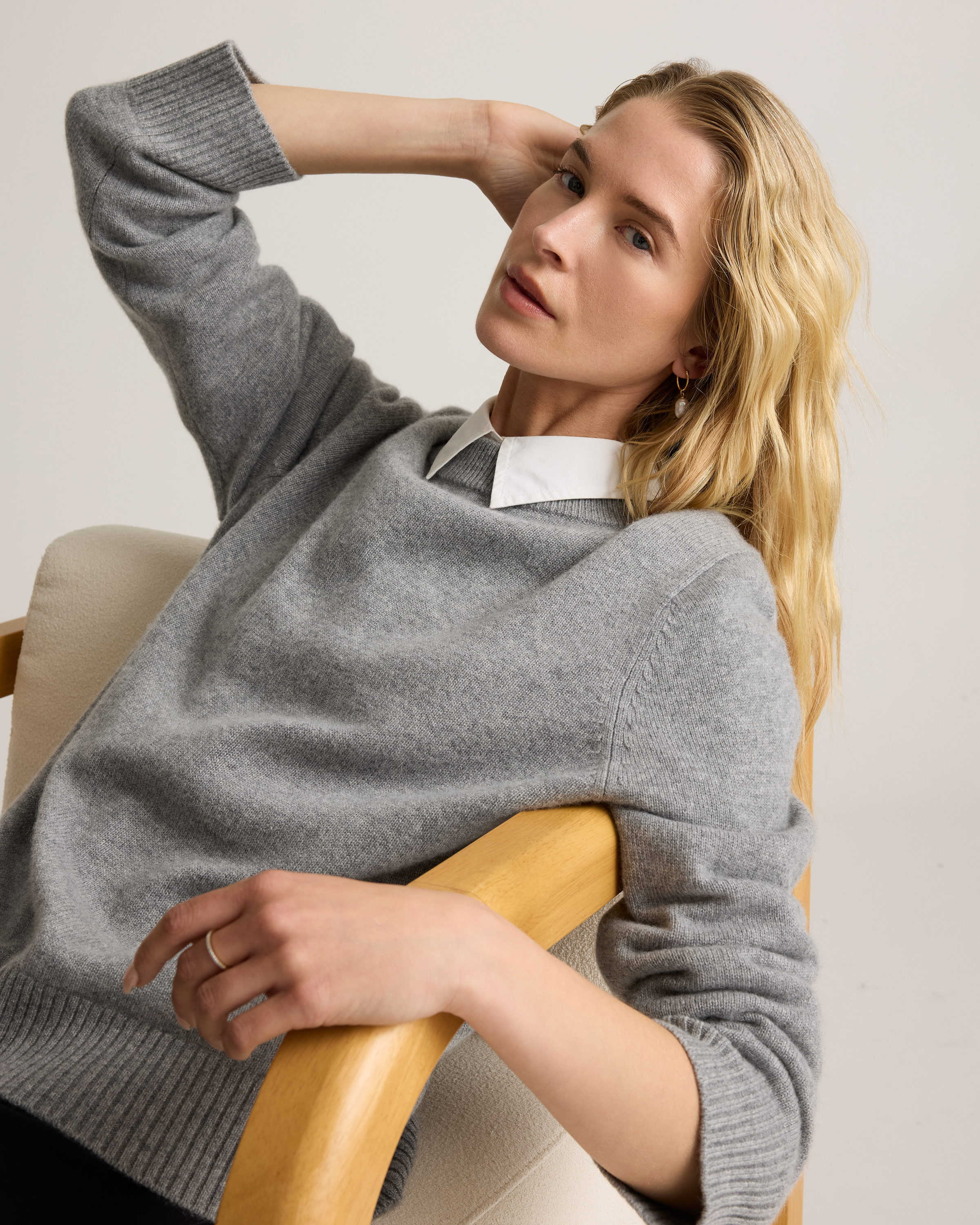 Mongolian Cashmere Oversized Crewneck Sweater