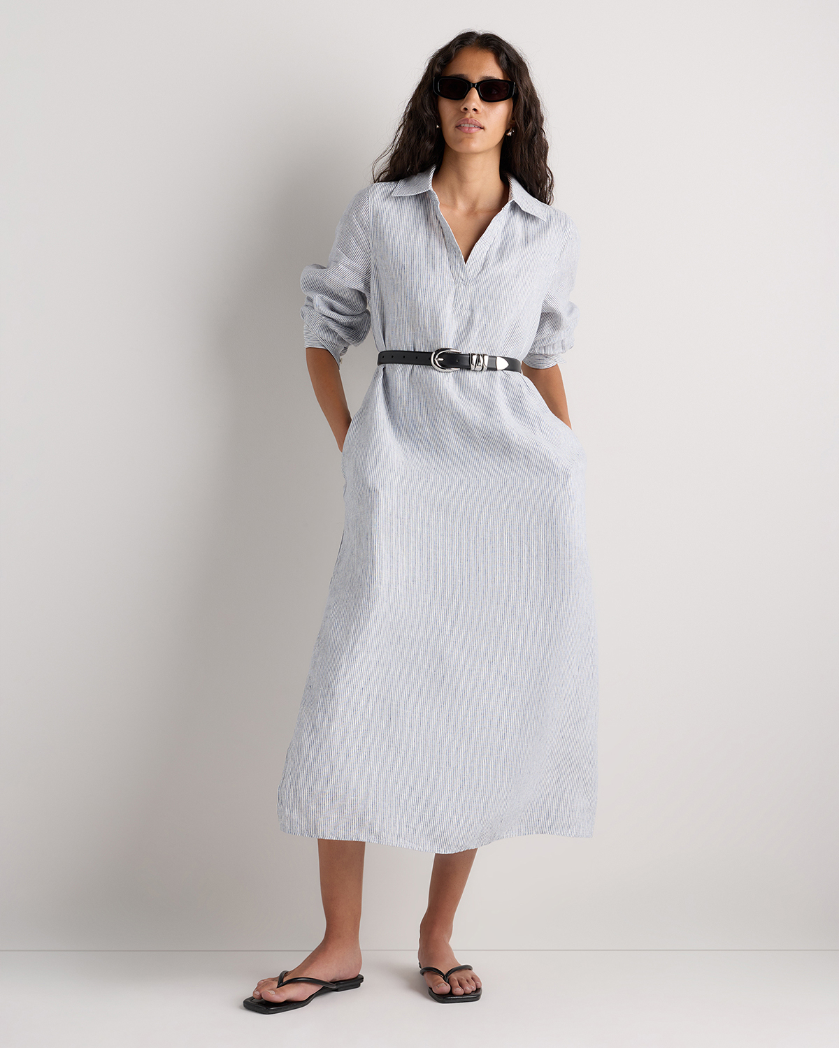 quince linen maxi dress Quince Women's Maxi Dress in White, Size Large