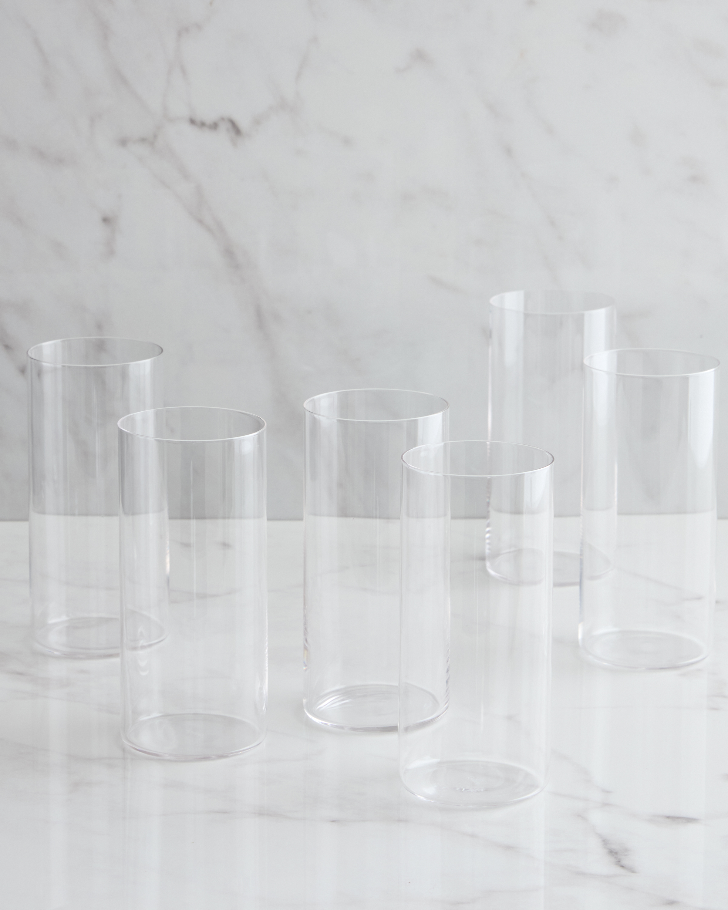 No Color Lightweight Crystal Tall Drinking Glasses, Set of 6