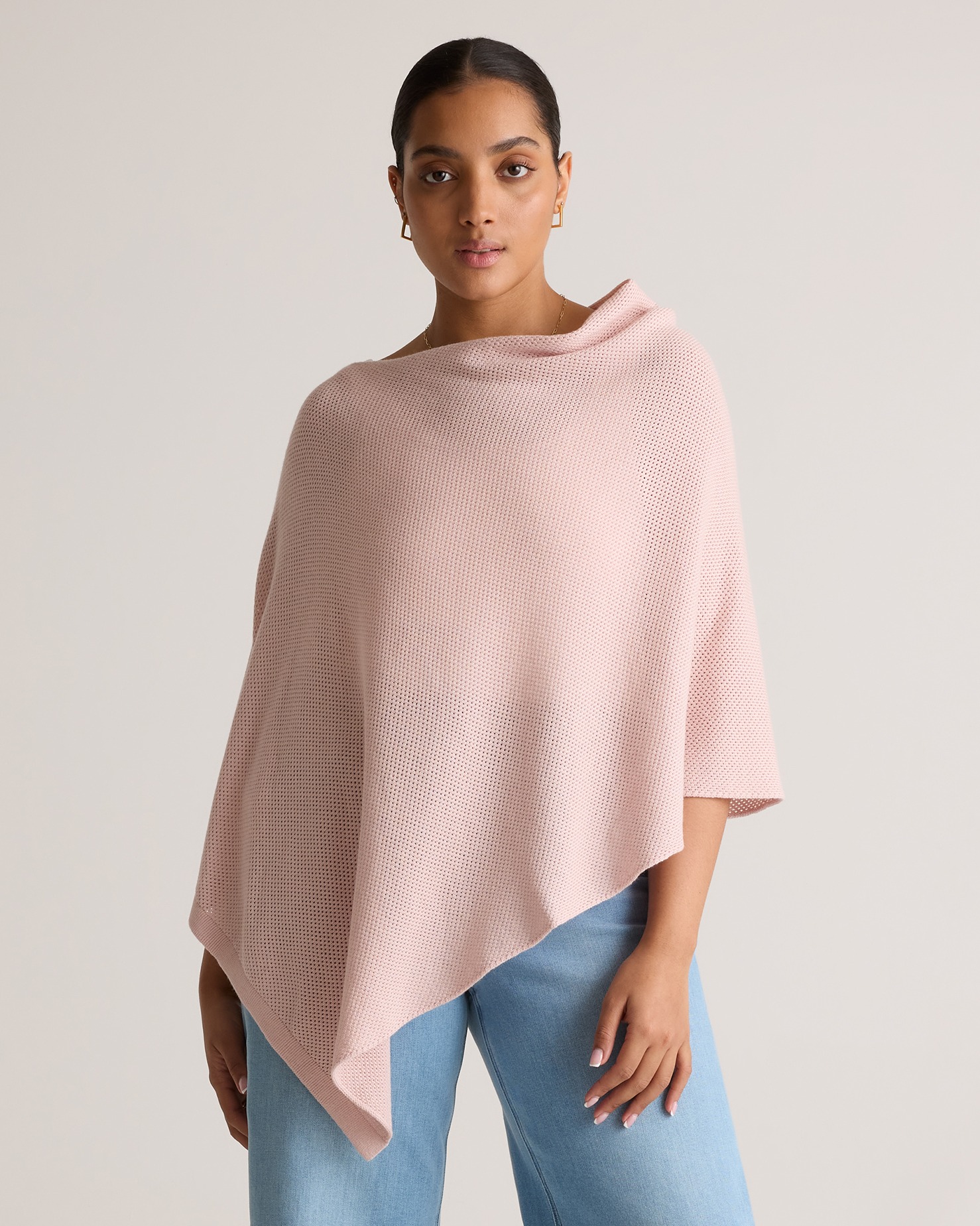 Quince Women's Lightweight Cotton Cashmere Nursing Shawl In Sugar Stone