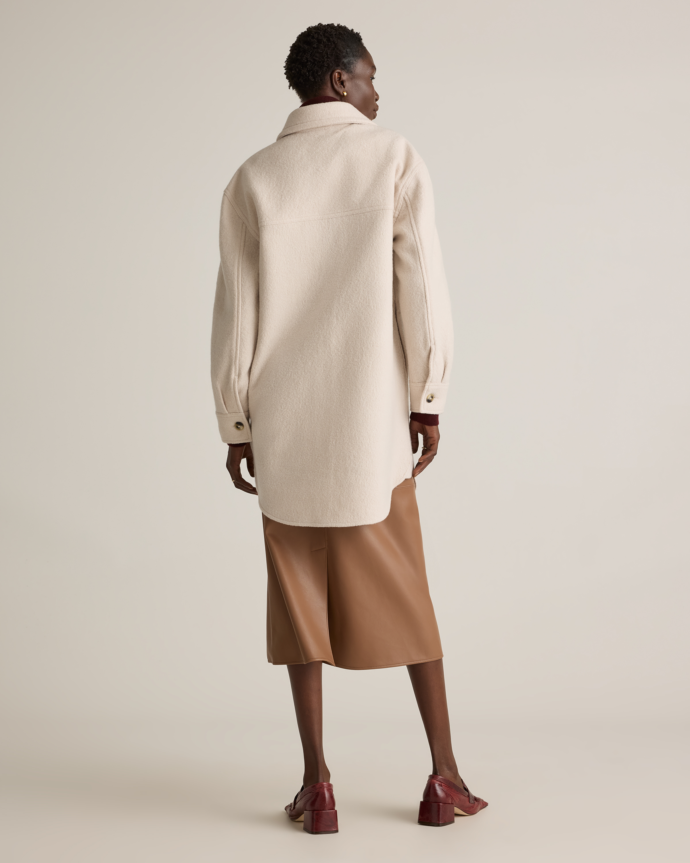 100% Merino Wool Long Shirt Jacket | Quince Canada