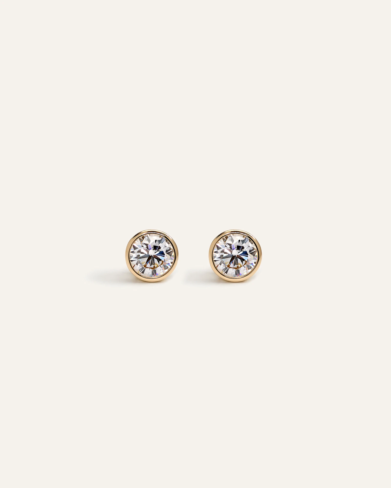 14K Gold Lab Grown Diamond Bezel Studs in Yellow Gold