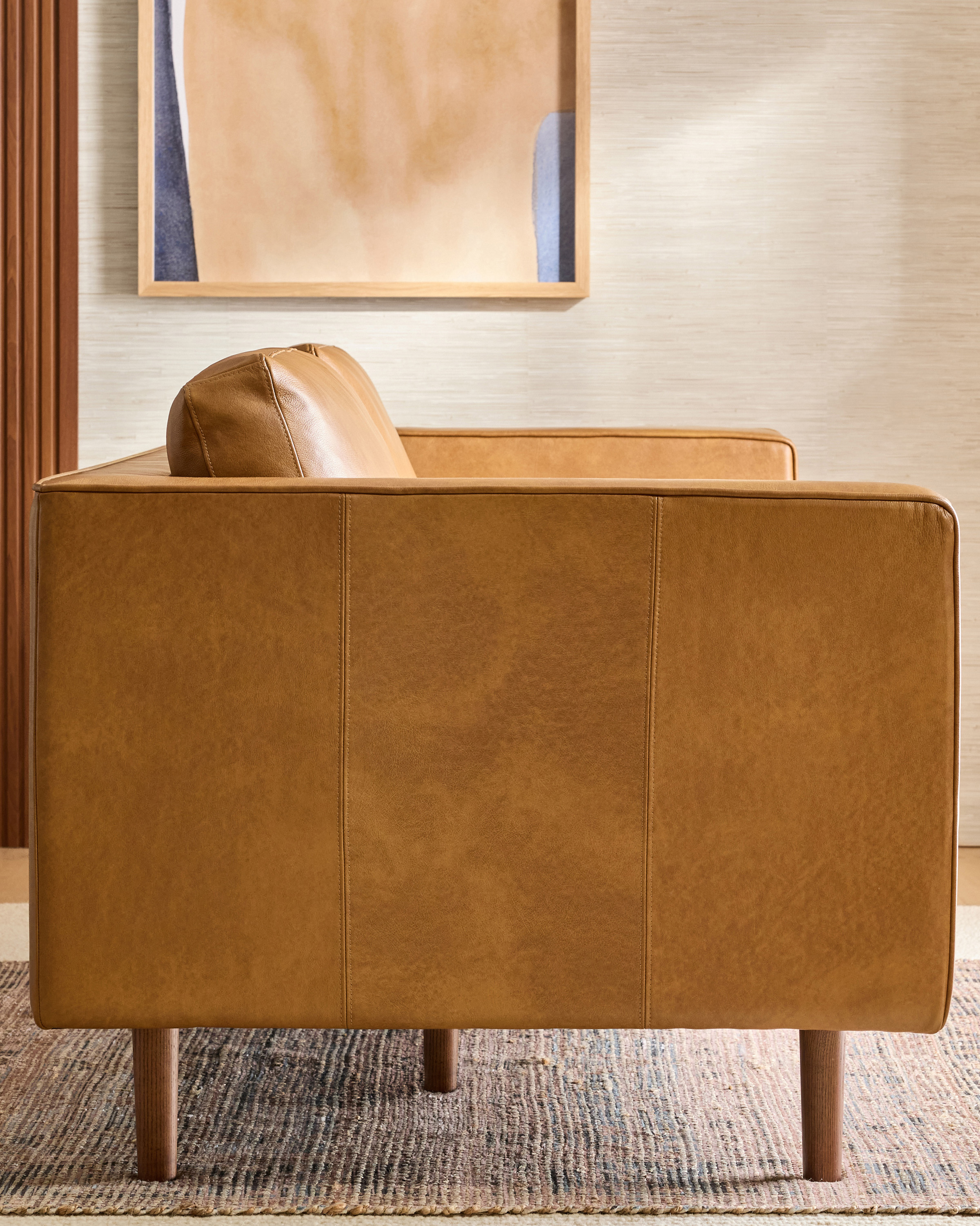 Italian Leather Midcentury Sofa - thumbnail 6