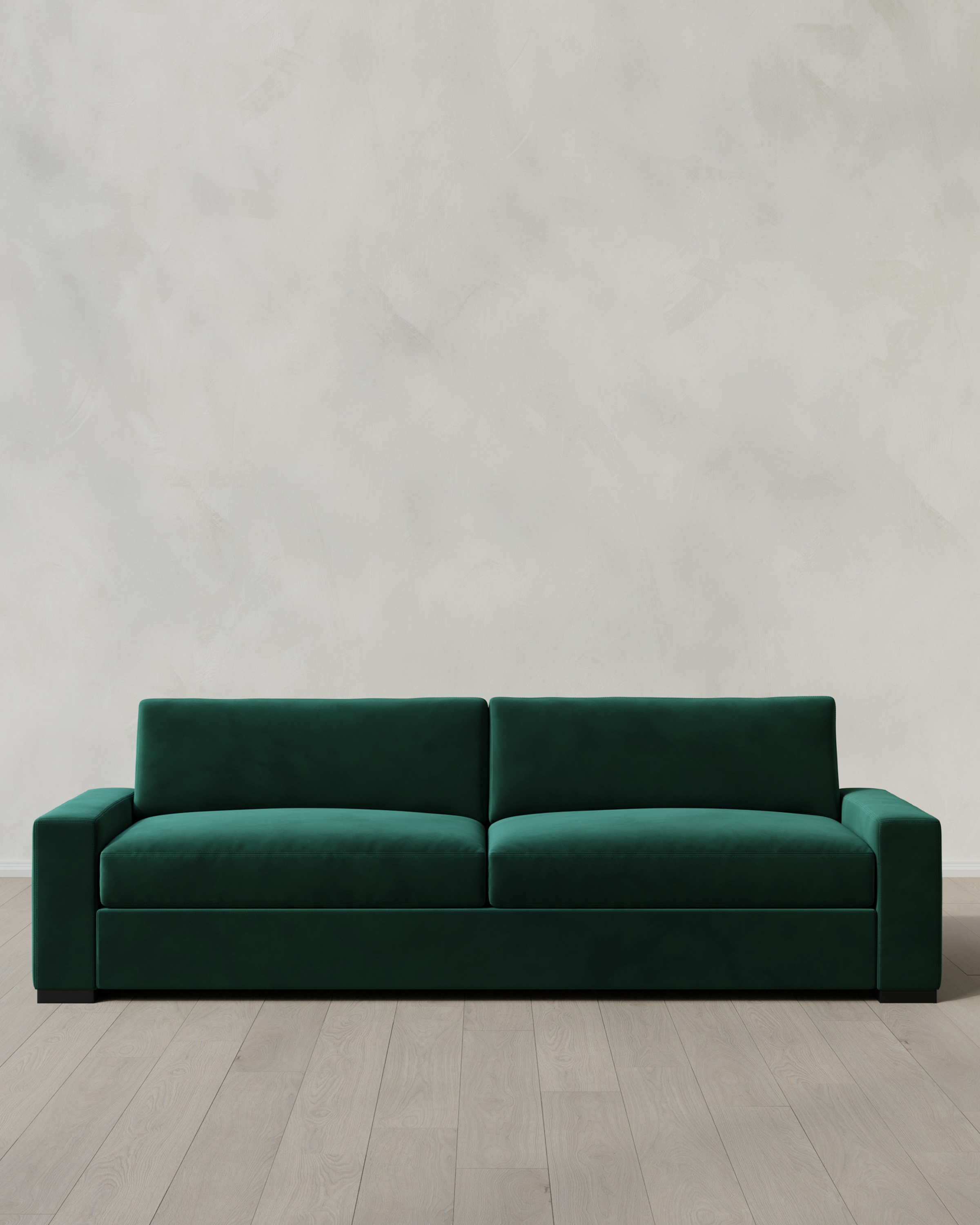 Quince | Stillman Deep Seat Sofa in Performance Velvet in Spruce, Size 9ft