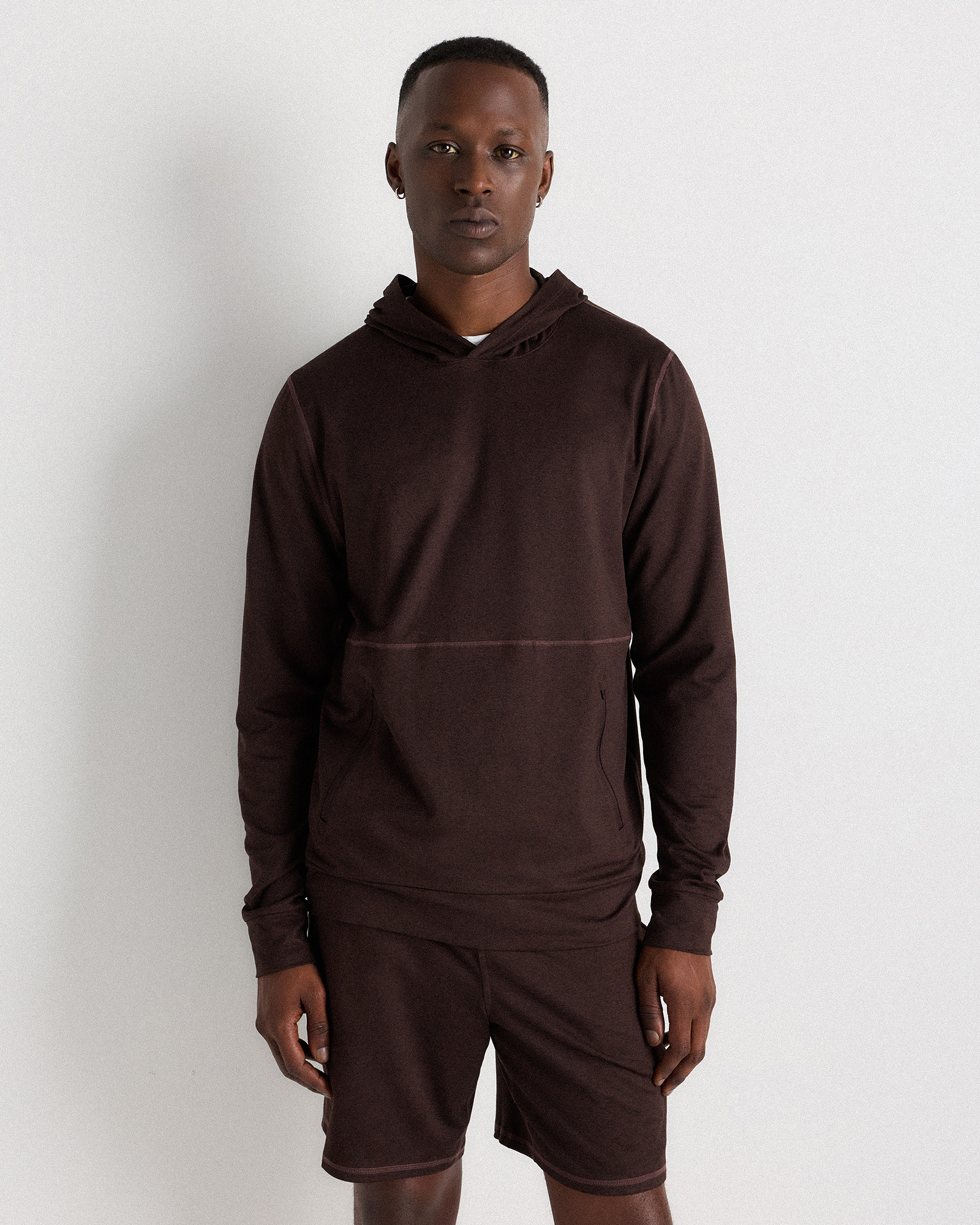 Heather Coffee Bean Brown Flowknit Performance Hoodie