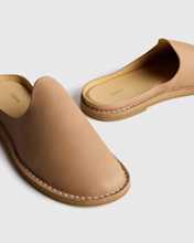 Italian Leather Mule Slip-On in Sand