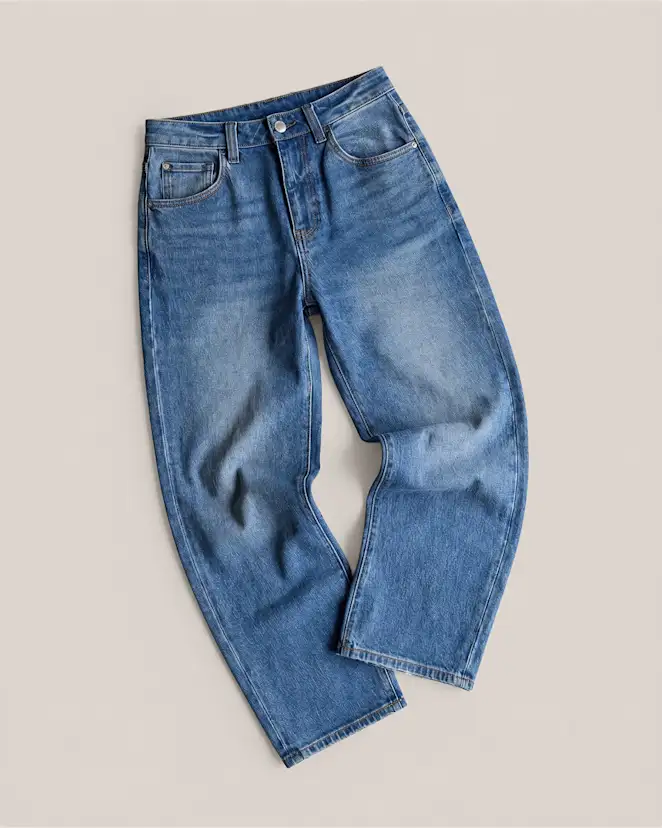 Atlantic Blue Bella Stretch Barrel Jeans