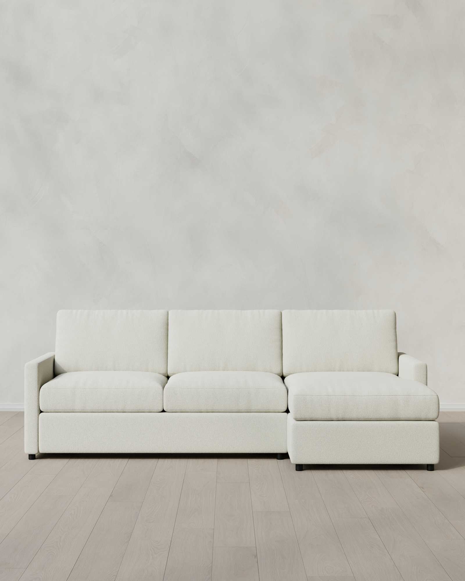 Brennan 107”W Chaise L Sectional Right Arm Bru Colourwash Ivory