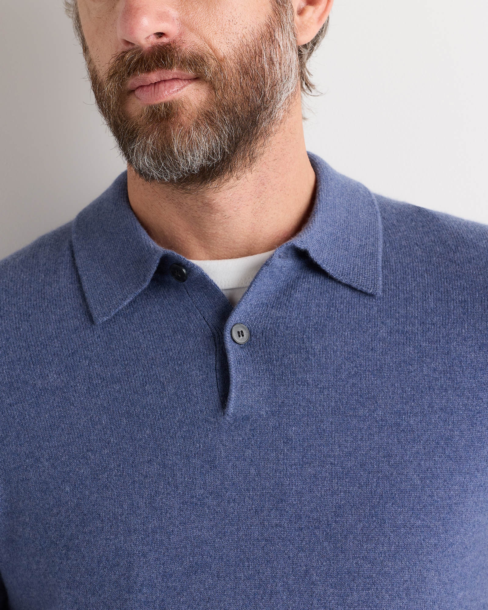 100% Mongolian Cashmere Short Sleeve Polo Sweater