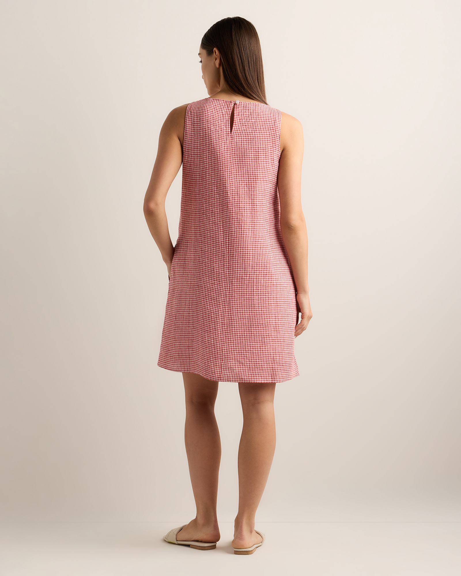 100% European Linen Tank Mini Dress