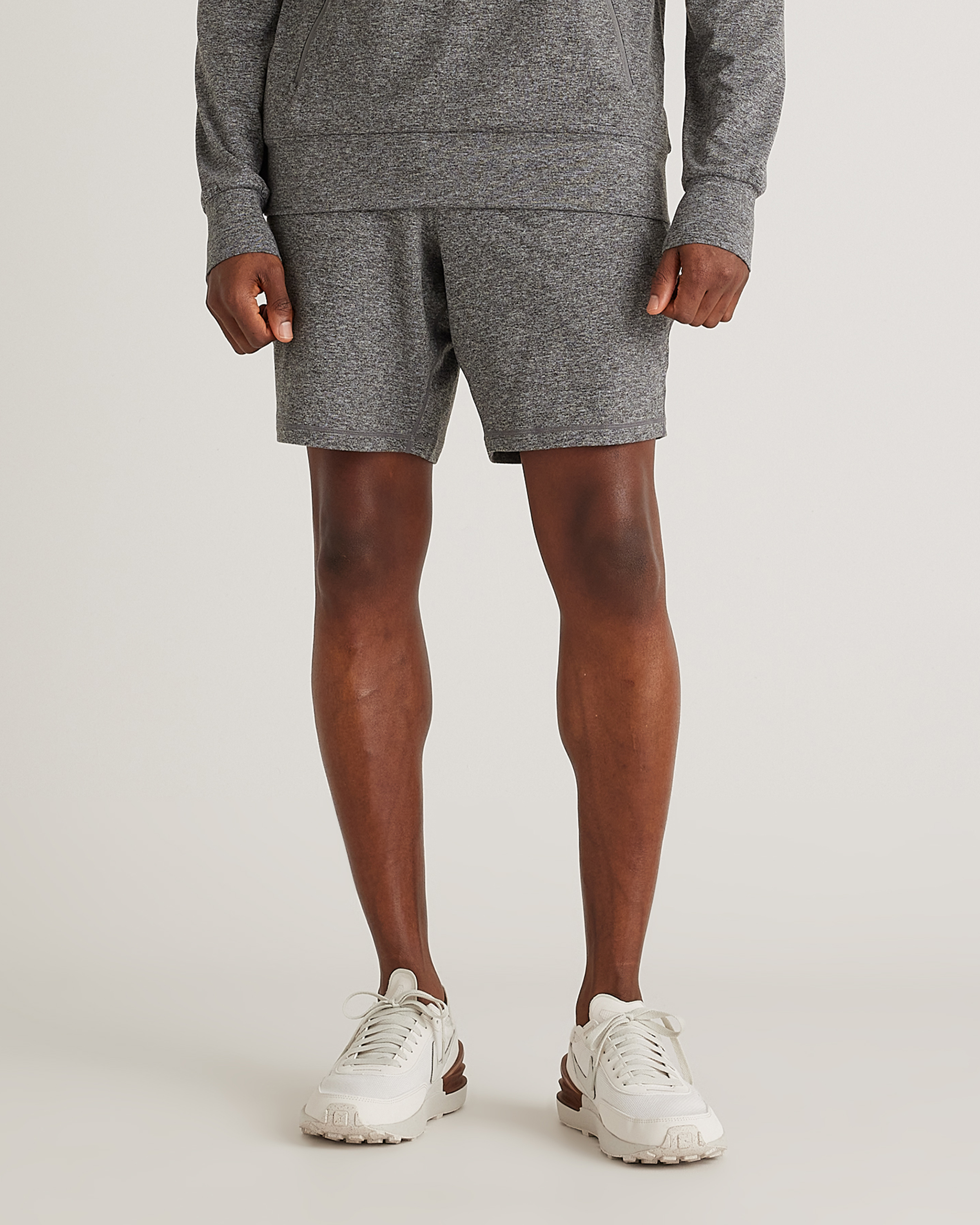 Heather Grey Flowknit Performance Shorts - 7.5"