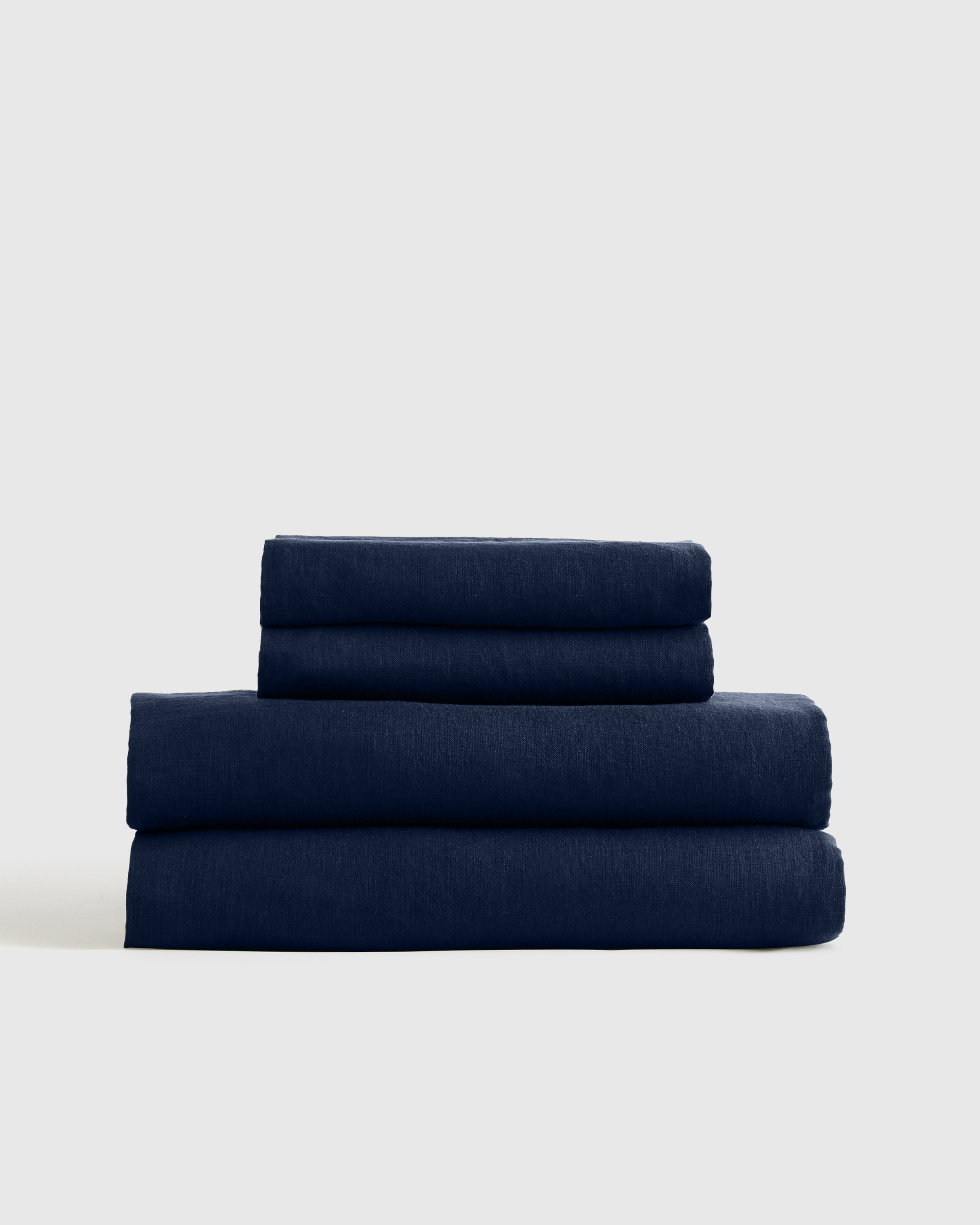 Navy European Linen Sheet Set